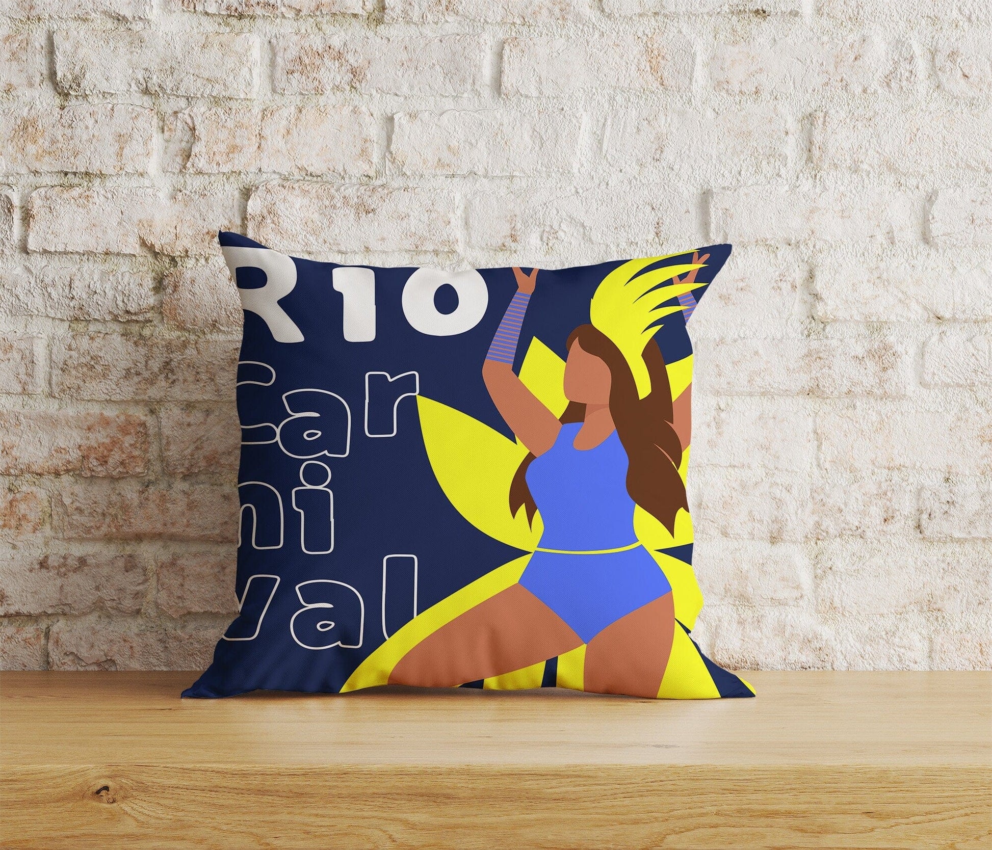 Onay Home Textile Cushion Covers 6 / 12 x 12 inch (30 x 30 cm) Double Side Brasil Carnival Cushion Cover Colorful Mask Throw Cushion