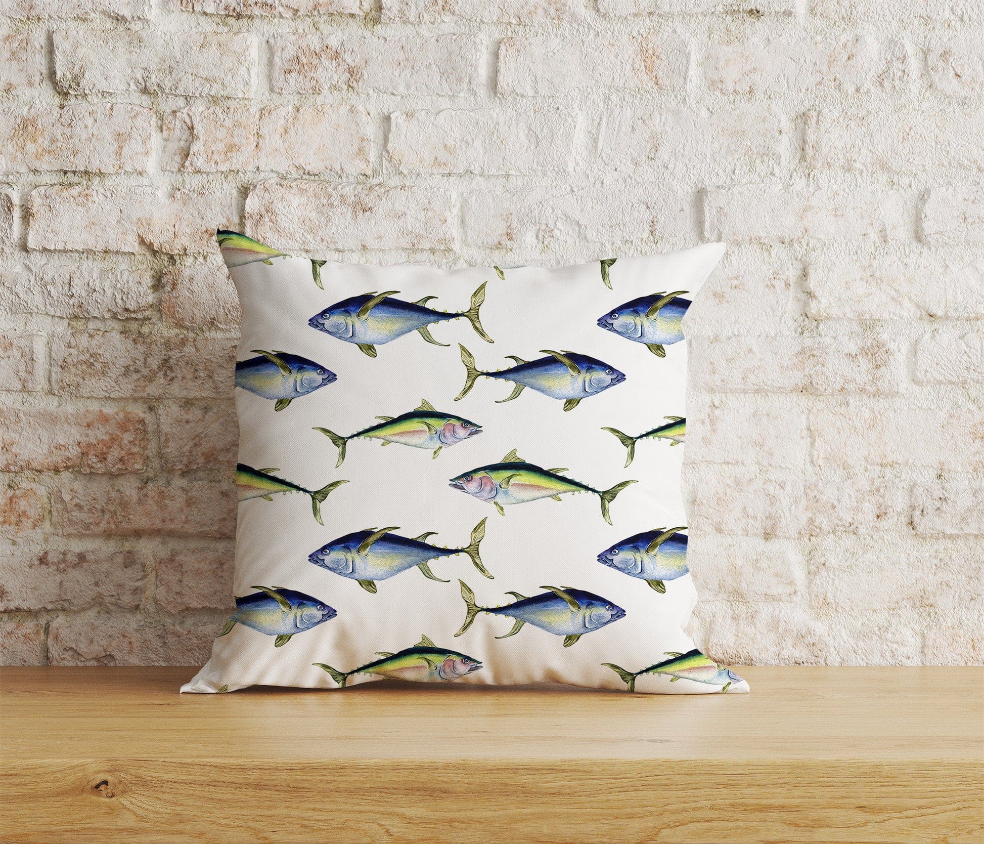 Onay Home Textile Cushion Covers 5 / 12 x 12 inch (30 x 30 cm) Double Side Bright Blue Fish Aquarium Cushion Covers Nautical Ocean