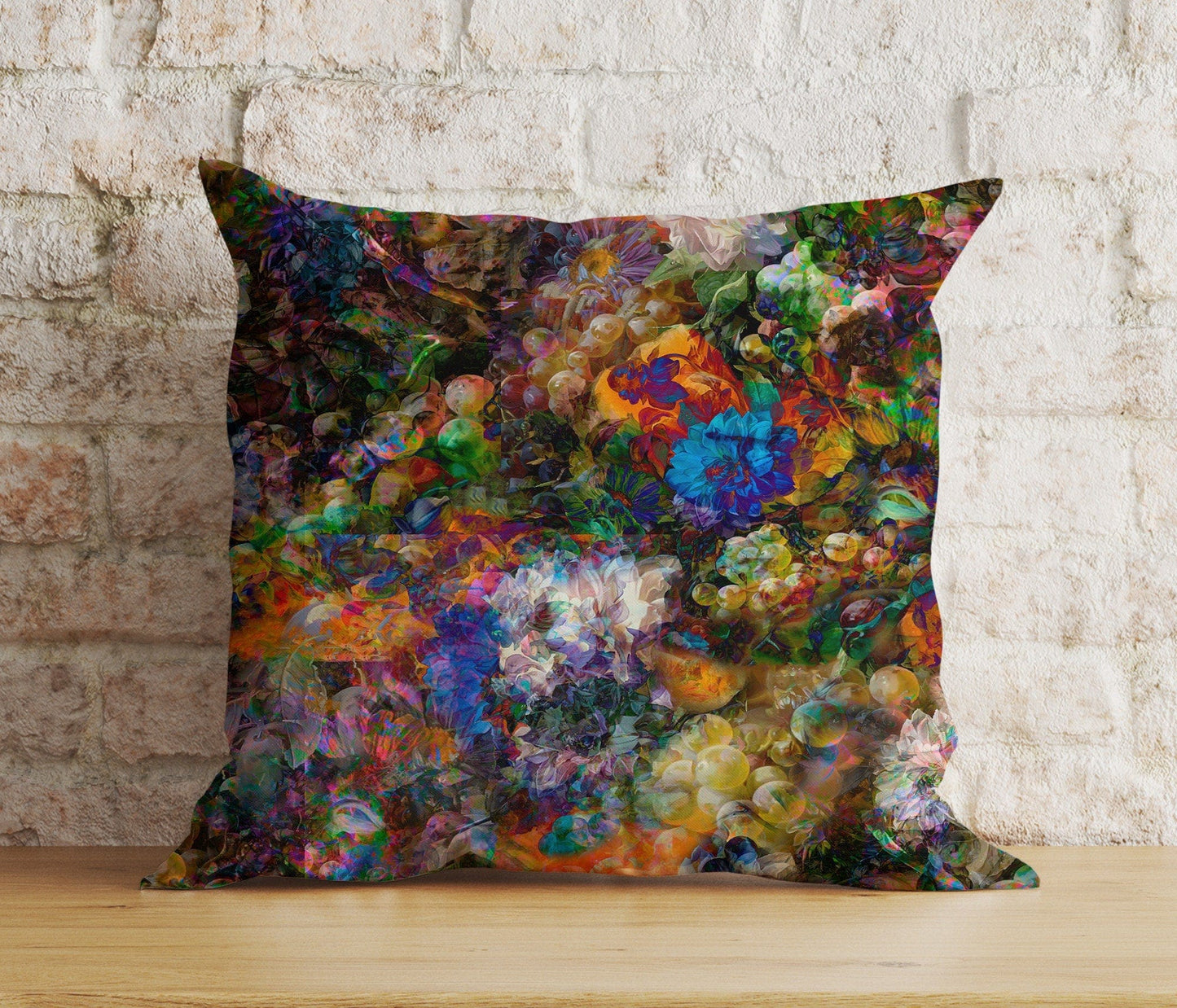Onay 2 / 12 x 12 inch (30 x 30 cm) Double Side Brush Paint Cushion Cover Farmhouse Pillow Cover Colorful Bedroom Throw Cushion