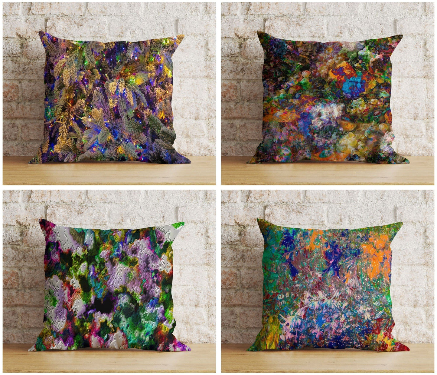 Onay Brush Paint Cushion Cover Farmhouse Pillow Cover Colorful Bedroom Throw Cushion