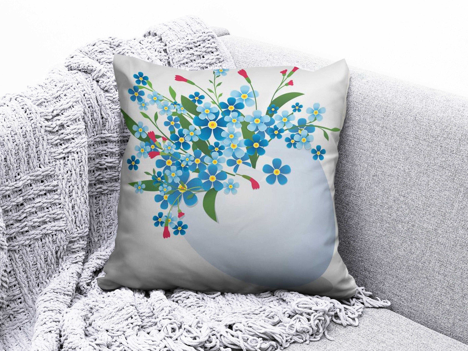 Onay 3 / 12 x 12 inch (30 x 30 cm) Double Side Bunny Inside Wreath Cushion Covers Happy Easter Cushion Case