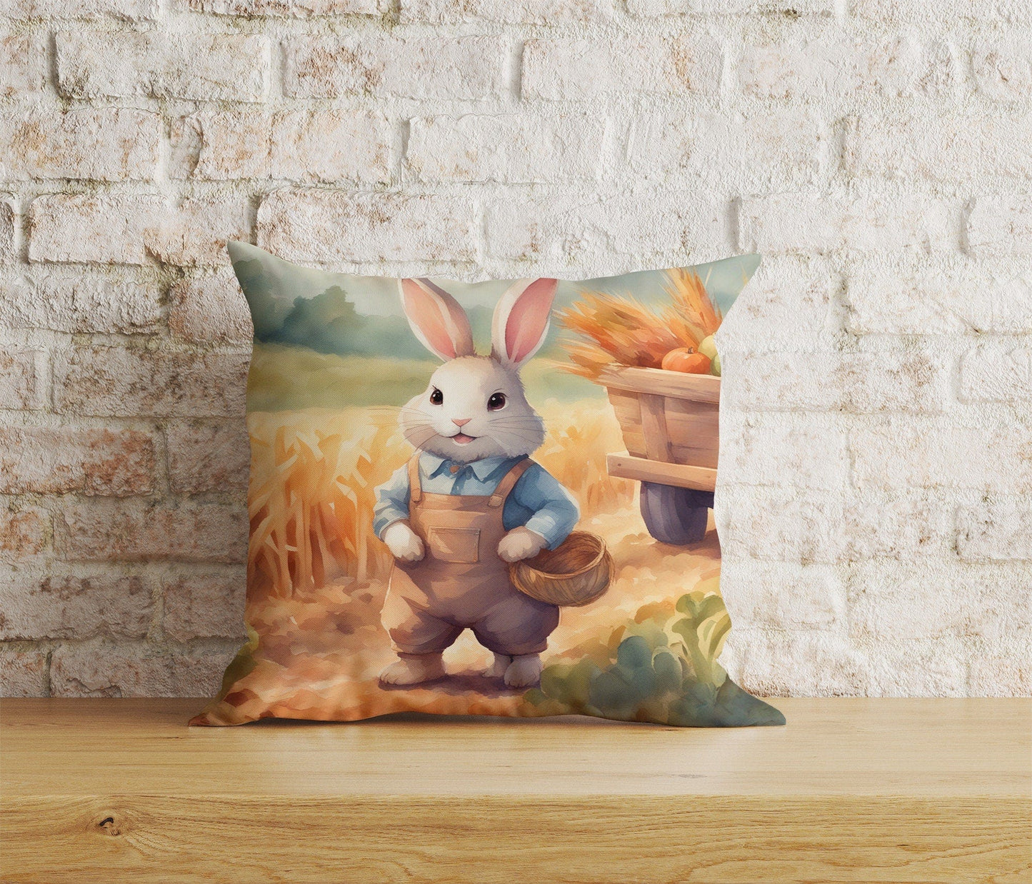 Onay Home Textile Cushion Covers 9 / 12 x 12 inch (30 x 30 cm) Double Side Bunny Rabbit Cushion Covers Bunny Vintage Pillow Sham