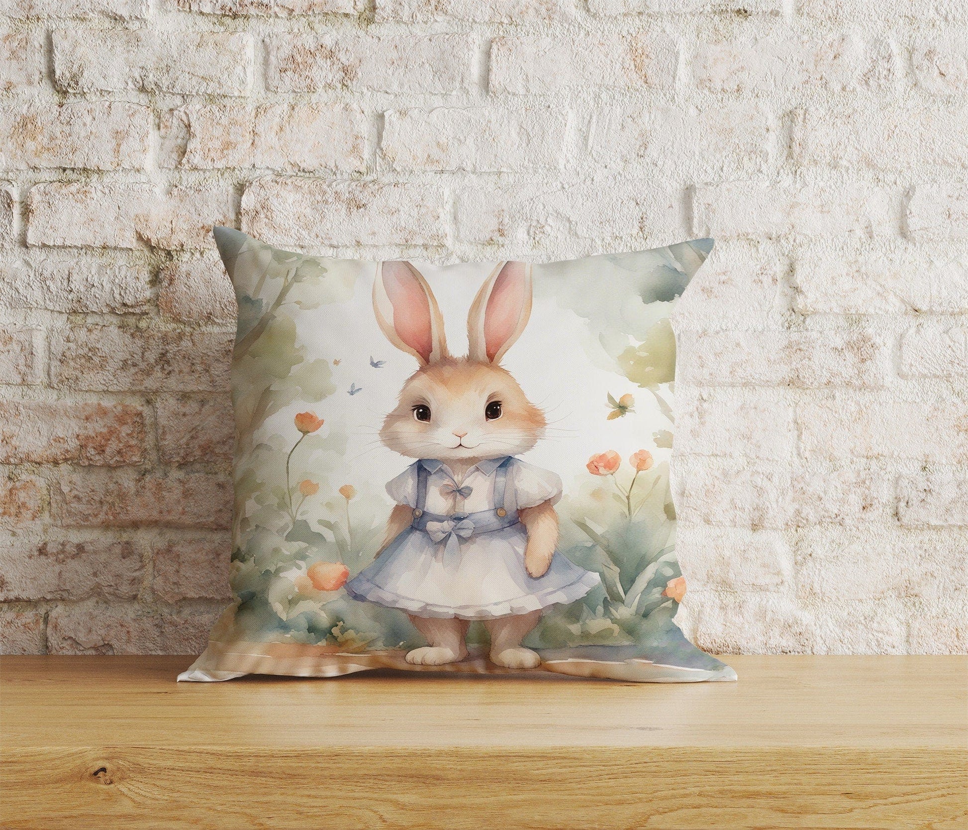 Onay Home Textile Cushion Covers 7 / 12 x 12 inch (30 x 30 cm) Double Side Bunny Rabbit Cushion Covers Bunny Vintage Pillow Sham