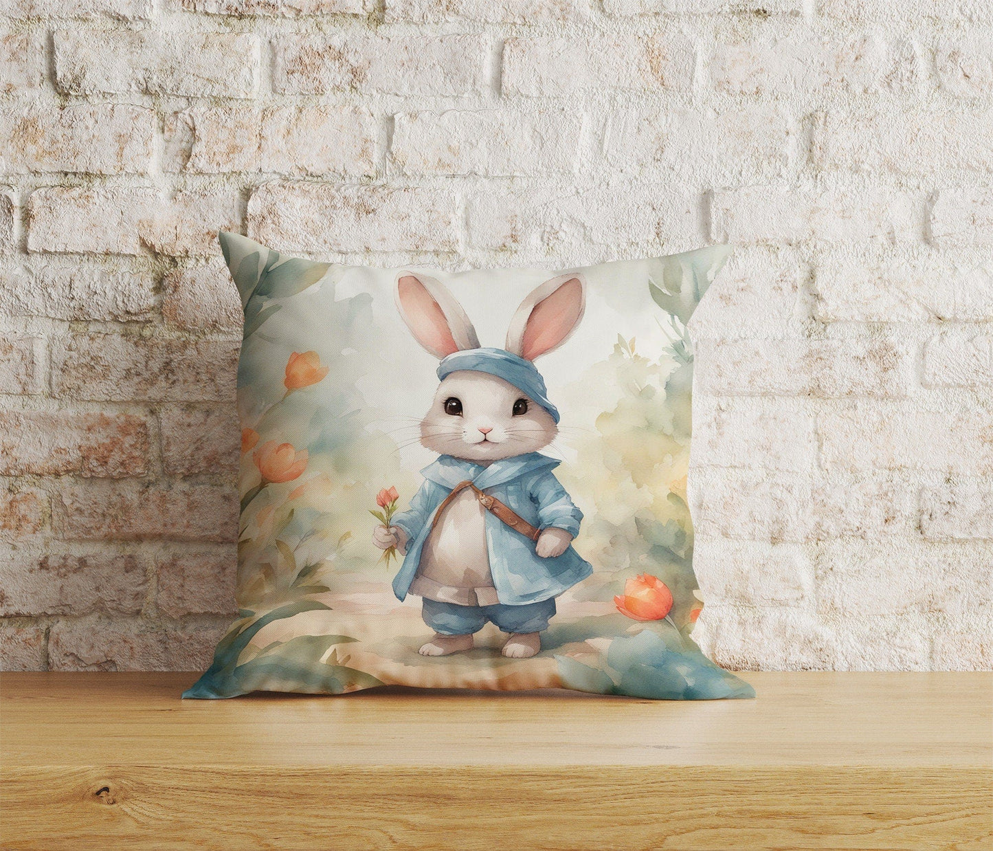 Onay Home Textile Cushion Covers 6 / 12 x 12 inch (30 x 30 cm) Double Side Bunny Rabbit Cushion Covers Bunny Vintage Pillow Sham
