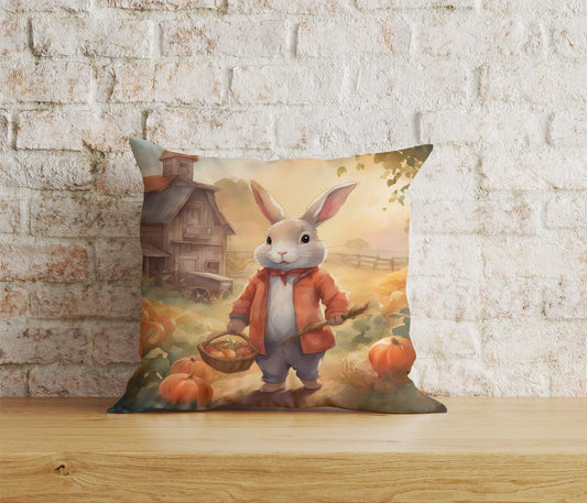 Onay Home Textile Cushion Covers 1 / 12 x 12 inch (30 x 30 cm) Double Side Bunny Rabbit Cushion Covers Bunny Vintage Pillow Sham