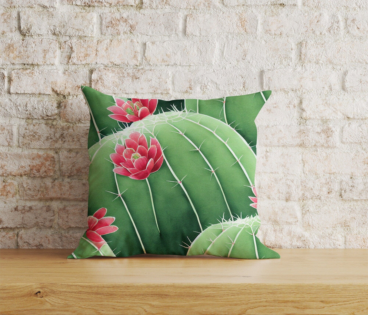 Onay Home Textile 2 / 12 x 12 inch (30 x 30 cm) Double Side Cactus Cushion Covers Botanical Pillow Covers Home Decor