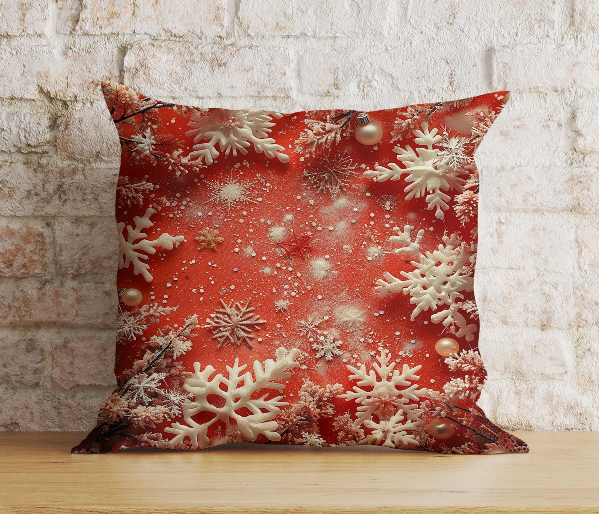 Onay 3 / 12 x 12 inch (30 x 30 cm) Double Side Candy Cane Xmas Sweet Candy and Snowflake Cushion Covers