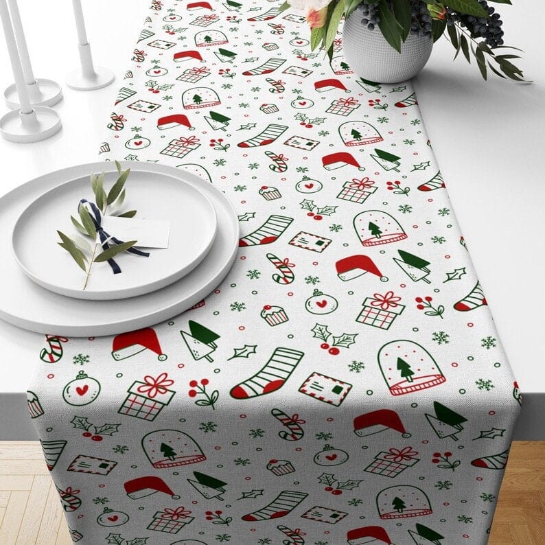 Onay 4 / 12 x 46 inch (30 x 120 cm) Cardinal Bird Penguin Winter Pine Tree Table Runners