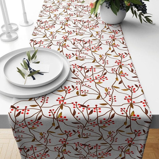 Onay 1 / 12 x 46 inch (30 x 120 cm) Cardinal Bird Penguin Winter Pine Tree Table Runners