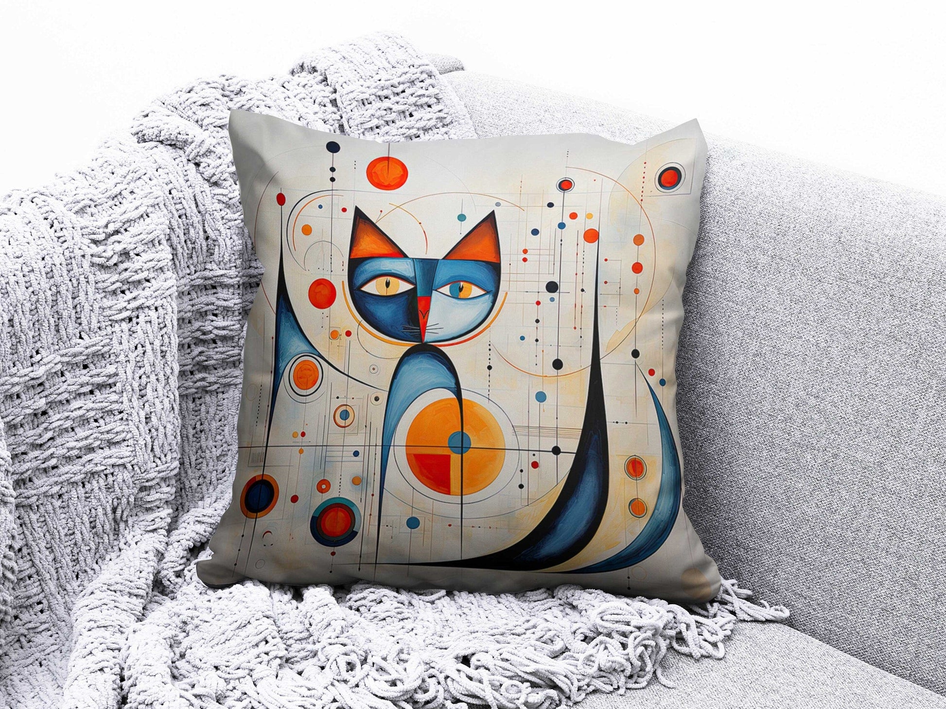 Onay 7 / 12 x 12 inch (30 x 30 cm) Double Side Cat and Dog Cushion Cover Siamese Cat Cartoon Pillow Covers