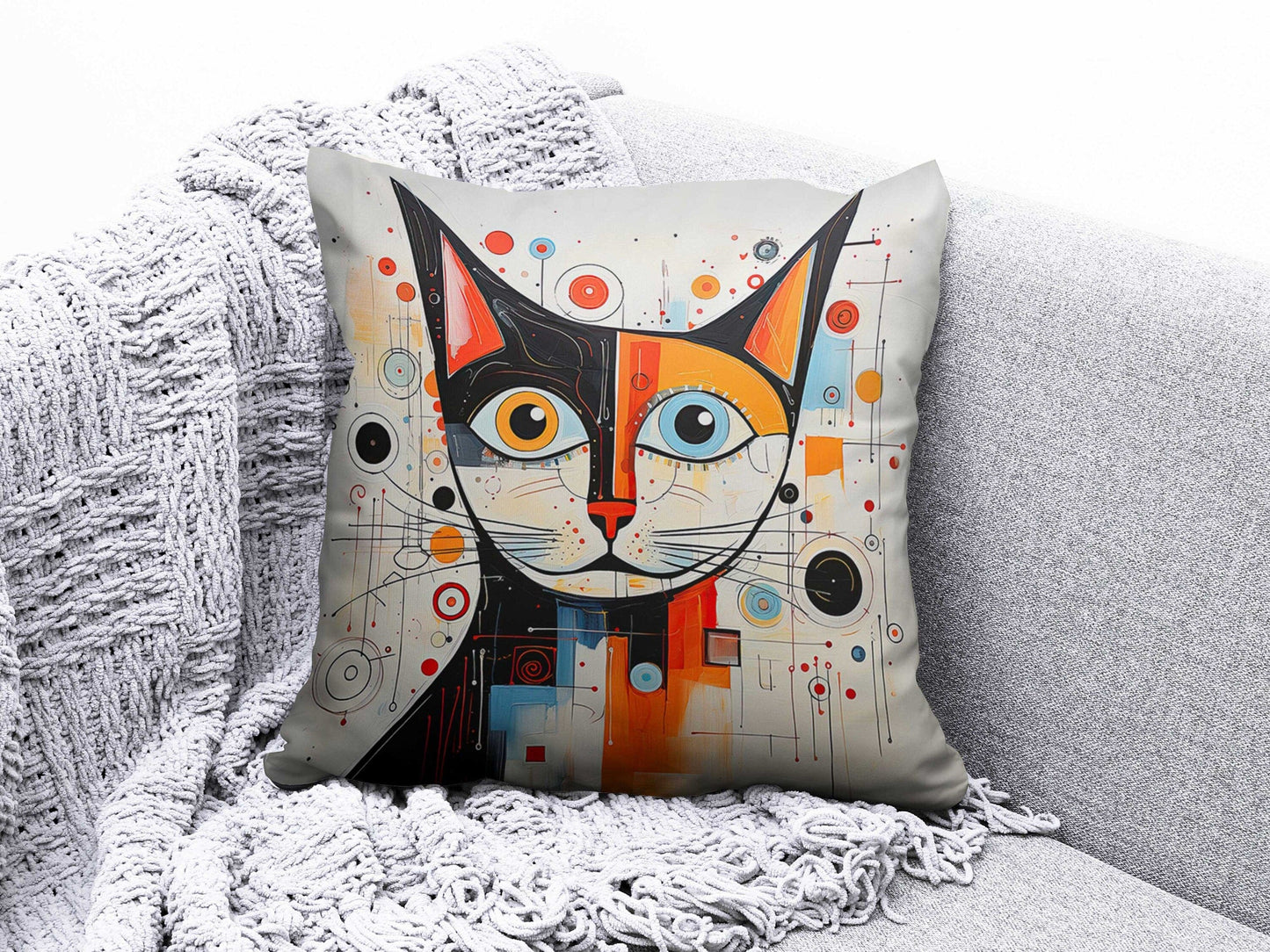 Onay 6 / 12 x 12 inch (30 x 30 cm) Double Side Cat and Dog Cushion Cover Siamese Cat Cartoon Pillow Covers