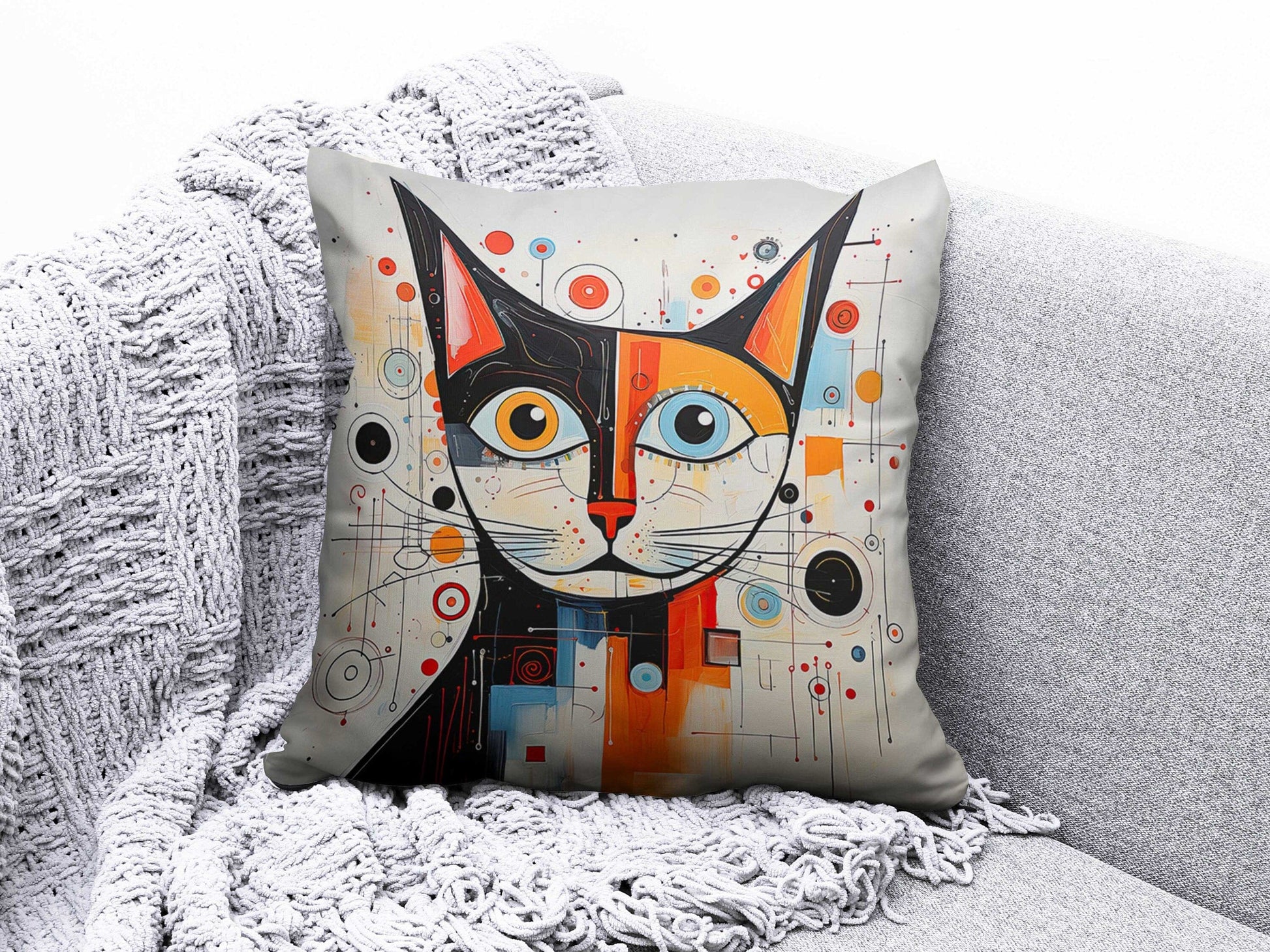 Onay 6 / 12 x 12 inch (30 x 30 cm) Double Side Cat and Dog Cushion Cover Siamese Cat Cartoon Pillow Covers