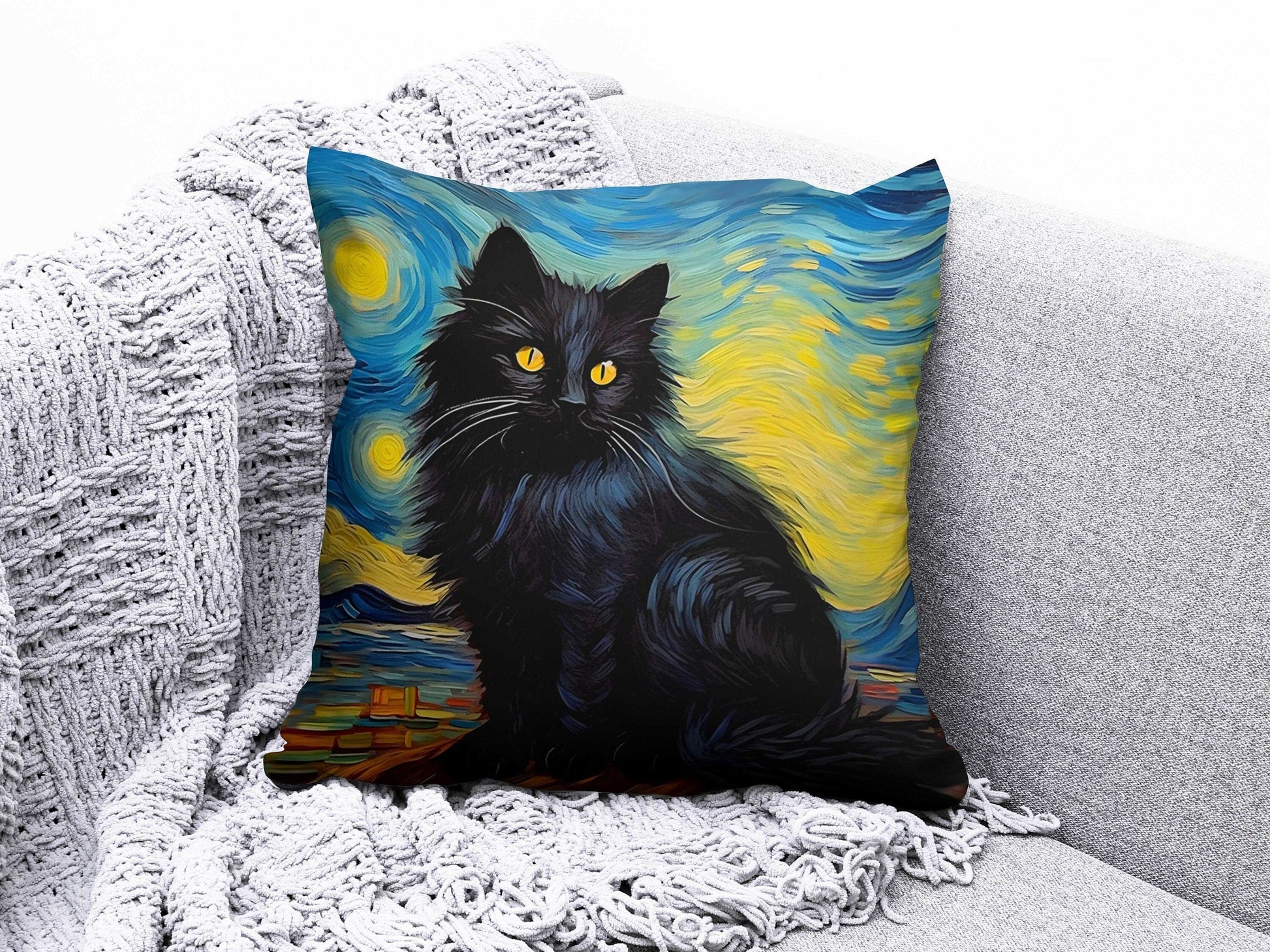 Onay 5 / 12 x 12 inch (30 x 30 cm) Double Side Cat and Dog Cushion Cover Siamese Cat Cartoon Pillow Covers