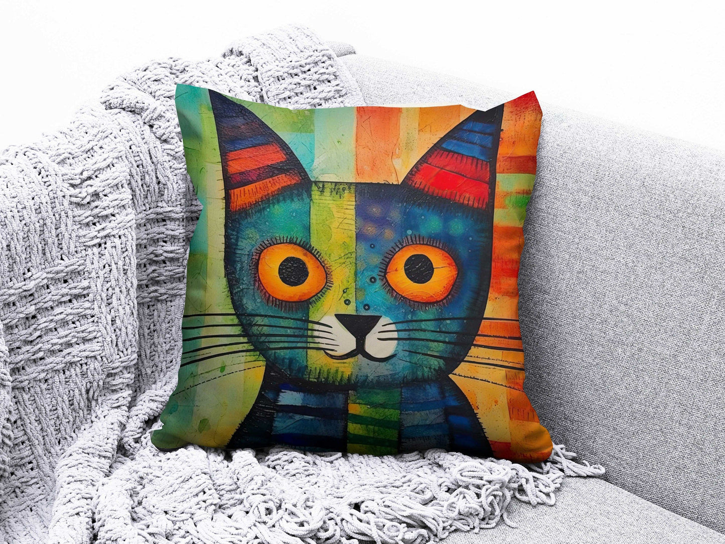 Onay 3 / 12 x 12 inch (30 x 30 cm) Double Side Cat and Dog Cushion Cover Siamese Cat Cartoon Pillow Covers