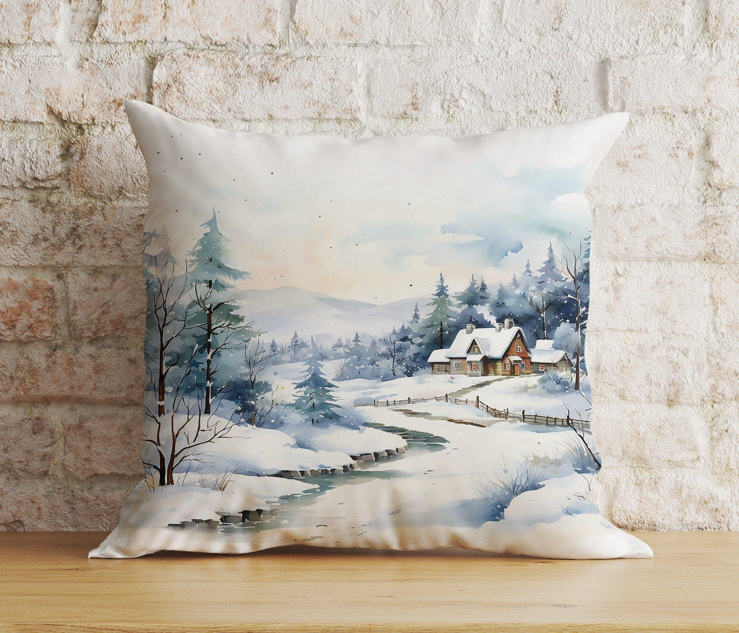 Onay 7 / 12 x 12 inch (30 x 30 cm) Double Side Charming Christmas Village Festive Decor Cushion Covers