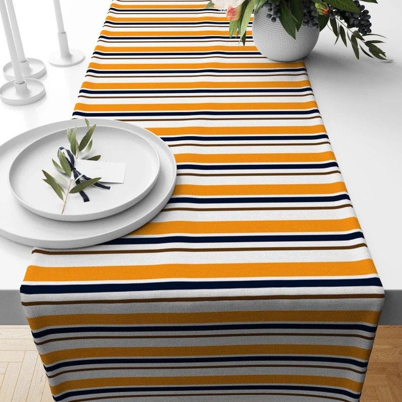 Onay Table Runner 3 / 12 x 46 inch (30 x 120 cm) Checkered Table Runner Tartan Fall Plaid Kitchen Runner Striped Table Linens