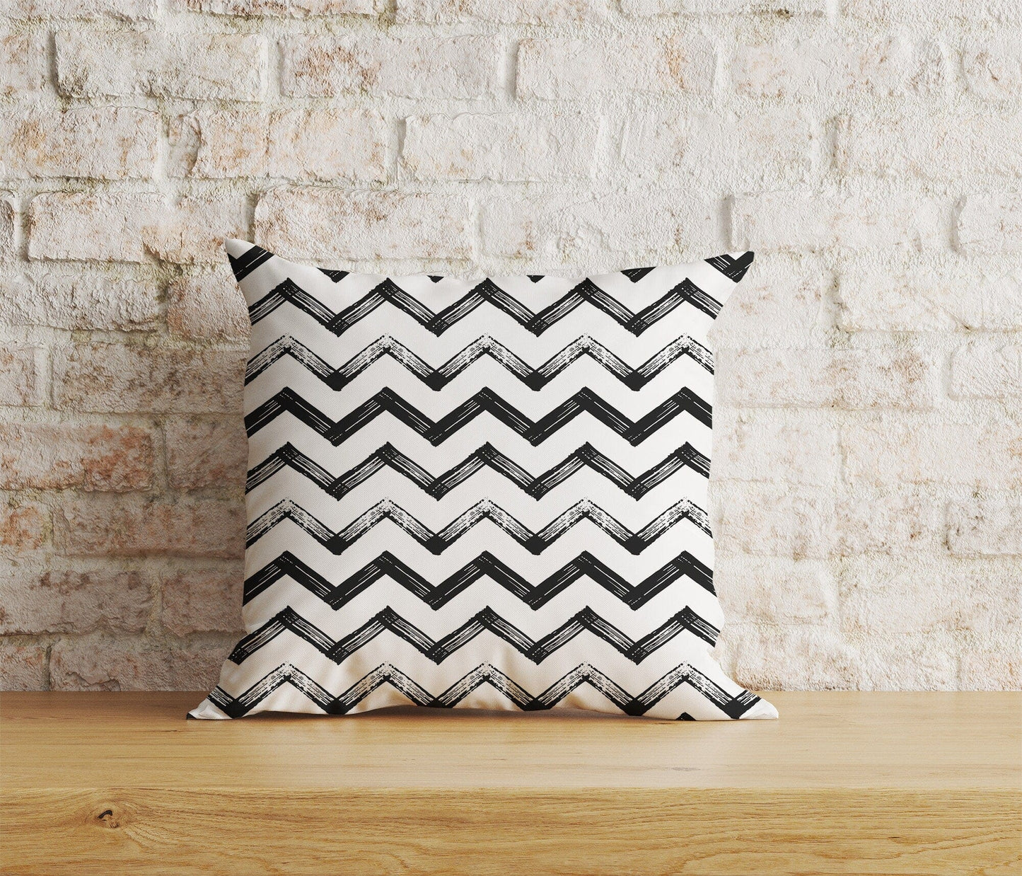 Onay Home Textile Cushion Covers 9 / 12 x 12 inch (30 x 30 cm) Double Side Chevron Linen Cushion Covers Zigzag Pattern Throw Cushion