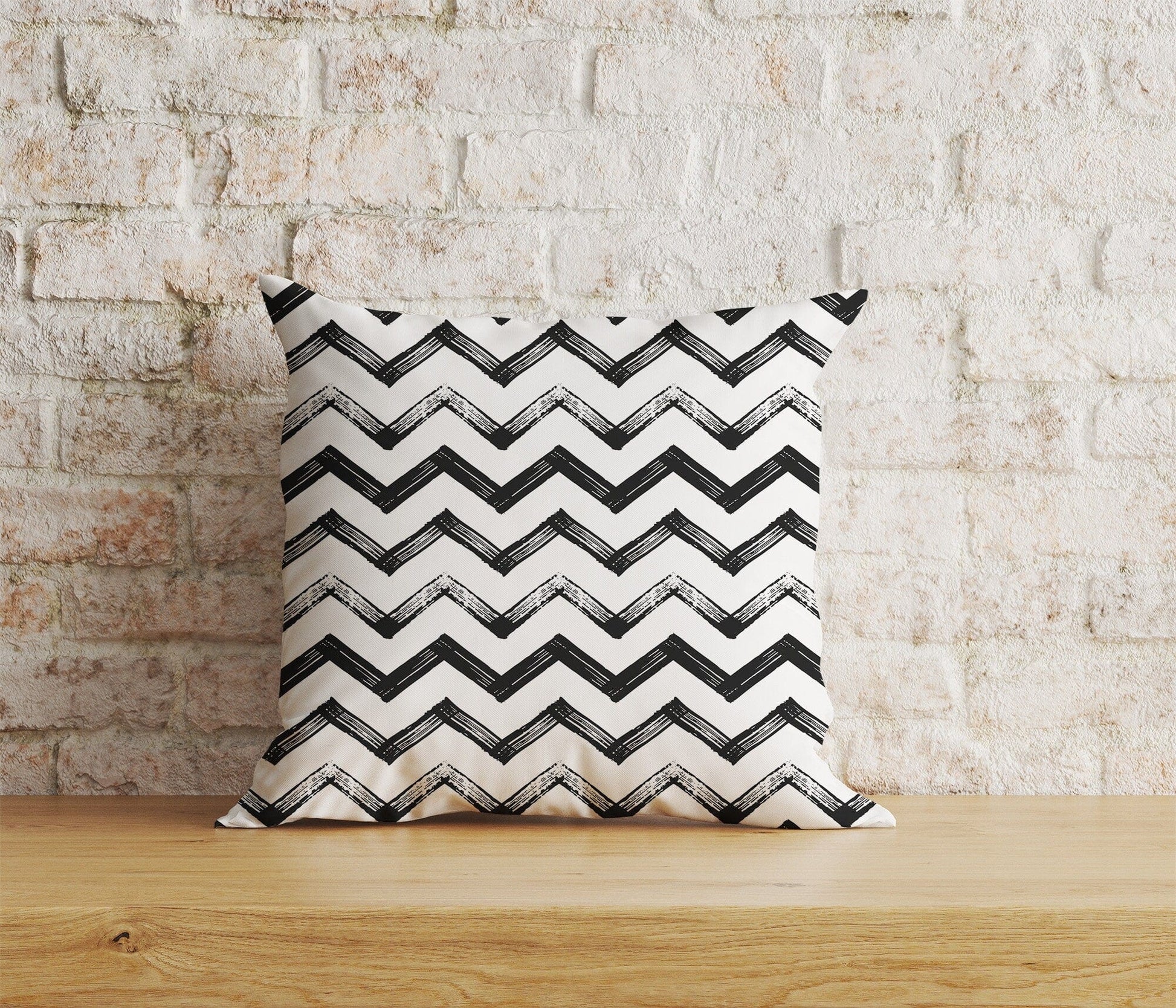 Onay Home Textile Cushion Covers 9 / 12 x 12 inch (30 x 30 cm) Double Side Chevron Linen Cushion Covers Zigzag Pattern Throw Cushion