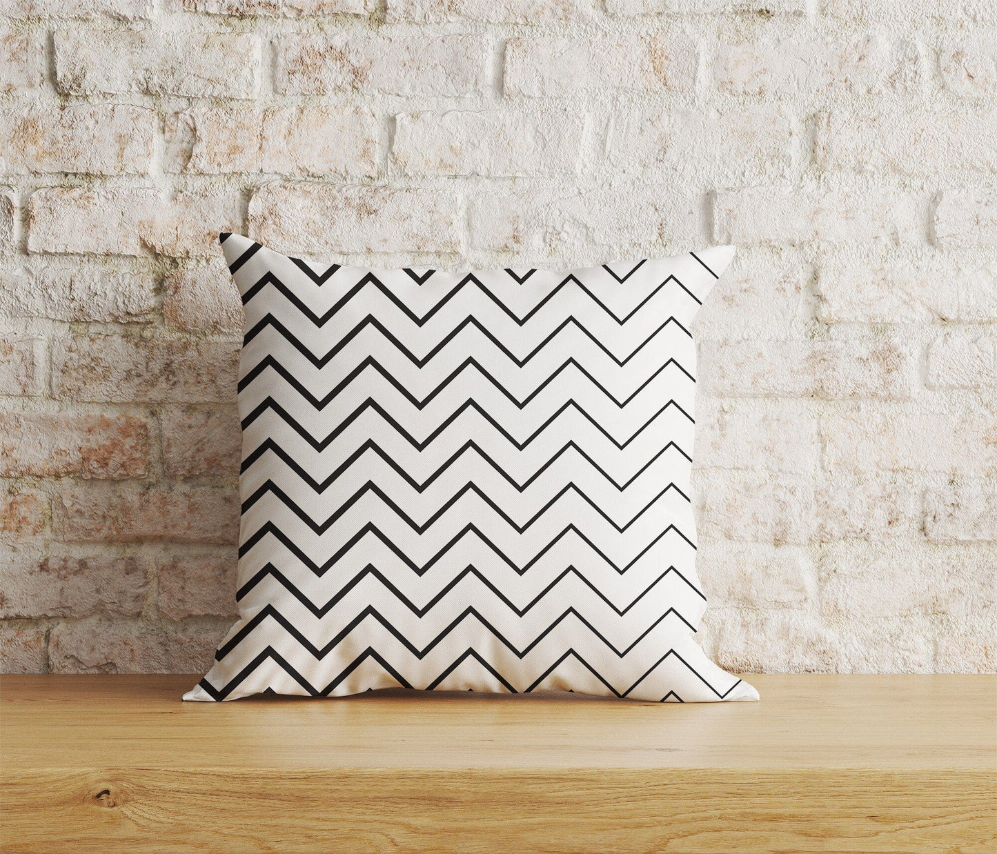 Onay Home Textile Cushion Covers 8 / 12 x 12 inch (30 x 30 cm) Double Side Chevron Linen Cushion Covers Zigzag Pattern Throw Cushion
