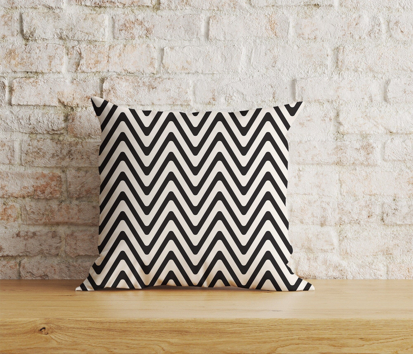 Onay Home Textile Cushion Covers 7 / 12 x 12 inch (30 x 30 cm) Double Side Chevron Linen Cushion Covers Zigzag Pattern Throw Cushion