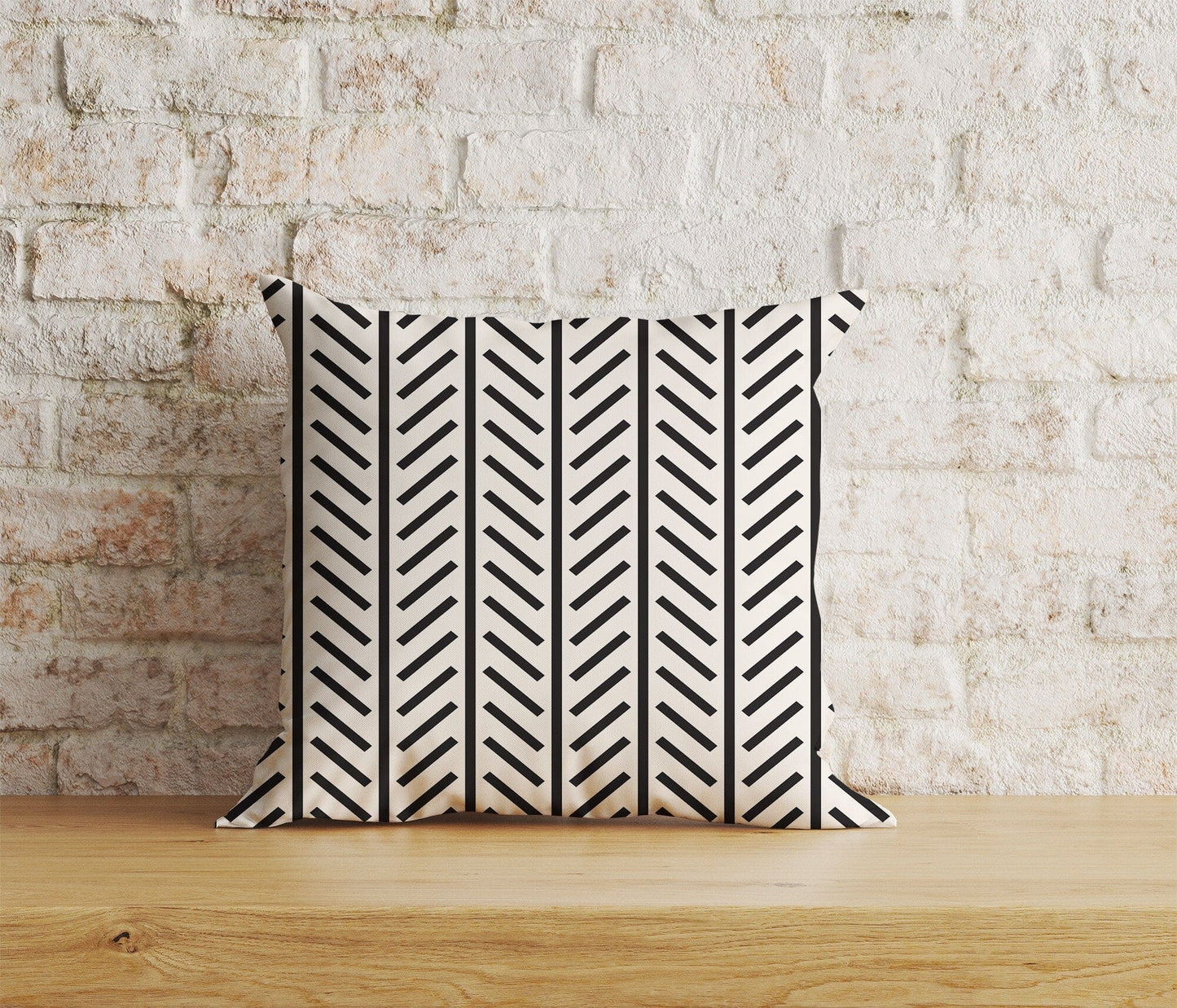Onay Home Textile Cushion Covers 6 / 12 x 12 inch (30 x 30 cm) Double Side Chevron Linen Cushion Covers Zigzag Pattern Throw Cushion