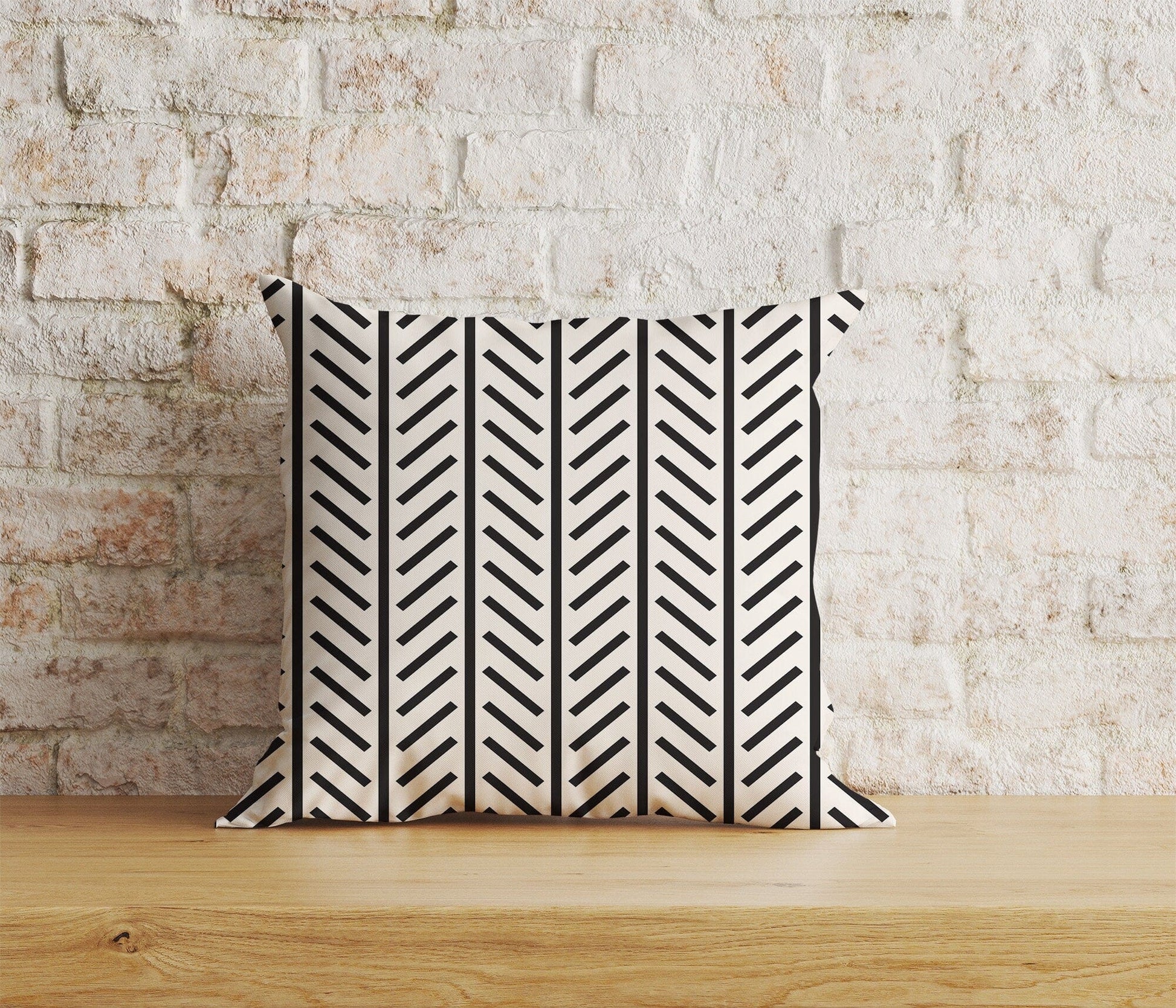 Onay Home Textile Cushion Covers 6 / 12 x 12 inch (30 x 30 cm) Double Side Chevron Linen Cushion Covers Zigzag Pattern Throw Cushion