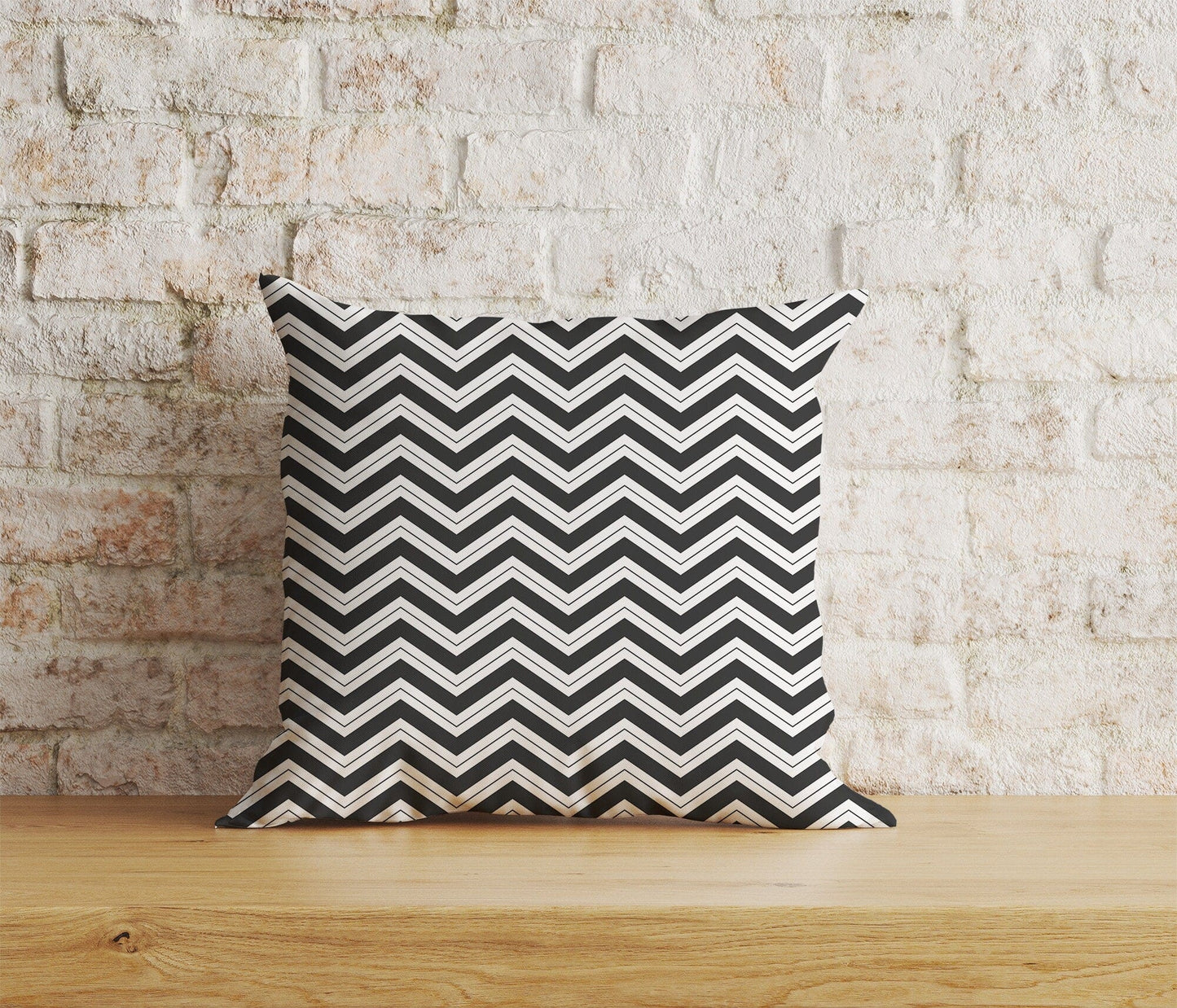 Onay Home Textile Cushion Covers 4 / 12 x 12 inch (30 x 30 cm) Double Side Chevron Linen Cushion Covers Zigzag Pattern Throw Cushion