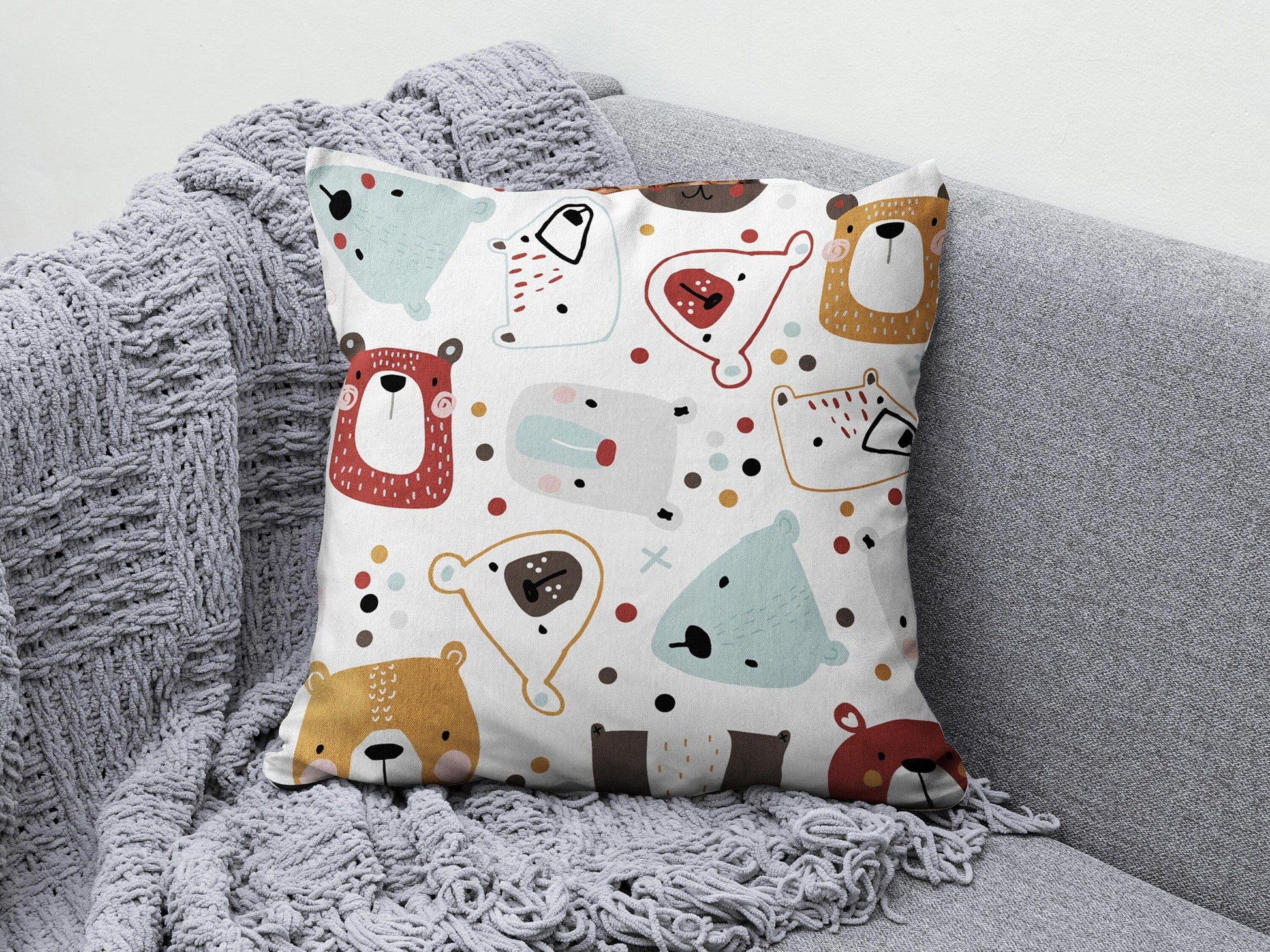 Onay 3 / 12 x 12 inch (30 x 30 cm) Double Side Children's Funny Animal Nursery Cushion Cover