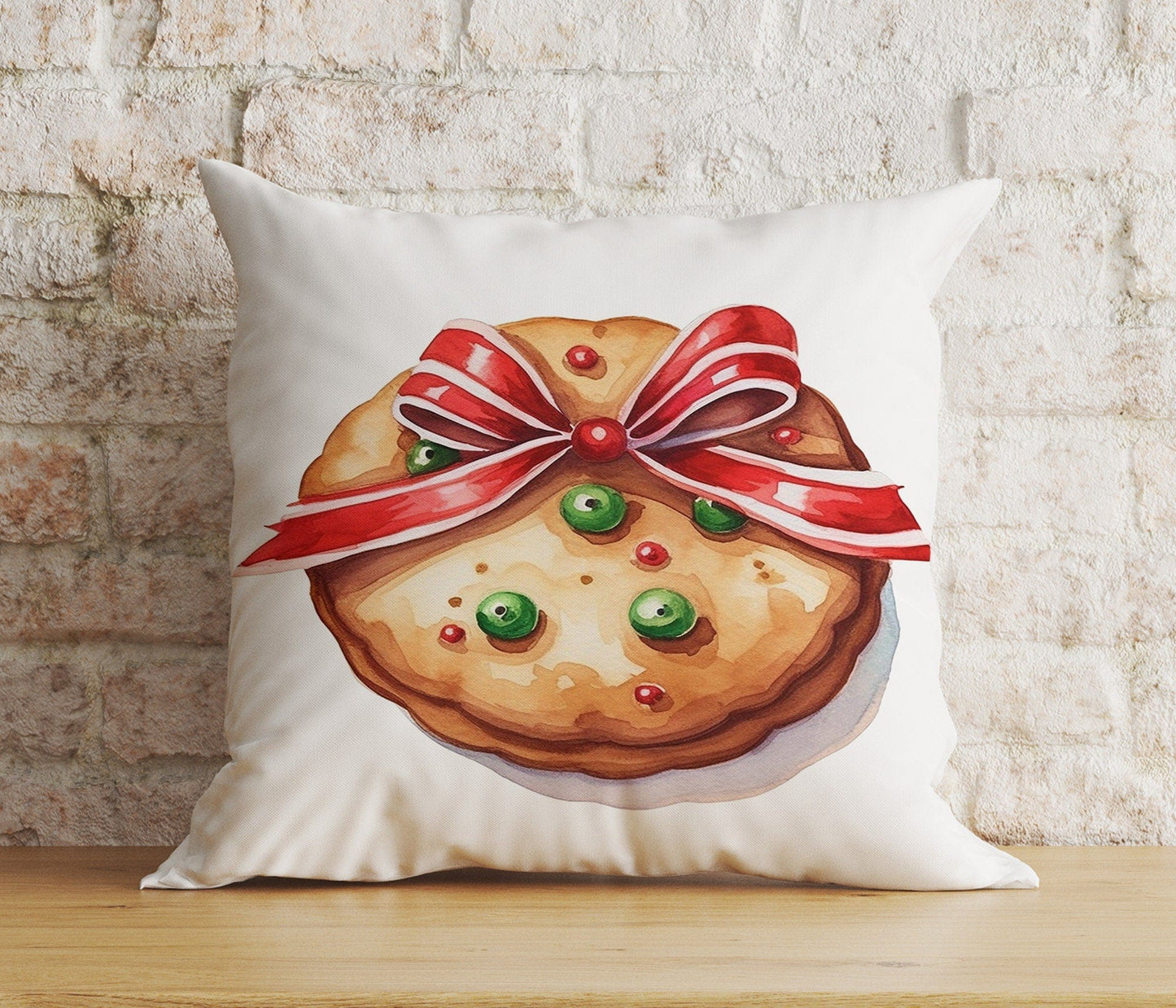 Onay 1 / 12 x 12 inch (30 x 30 cm) Double Side Christmas Cookie Festive Gingerbread Designs Cushion Cover