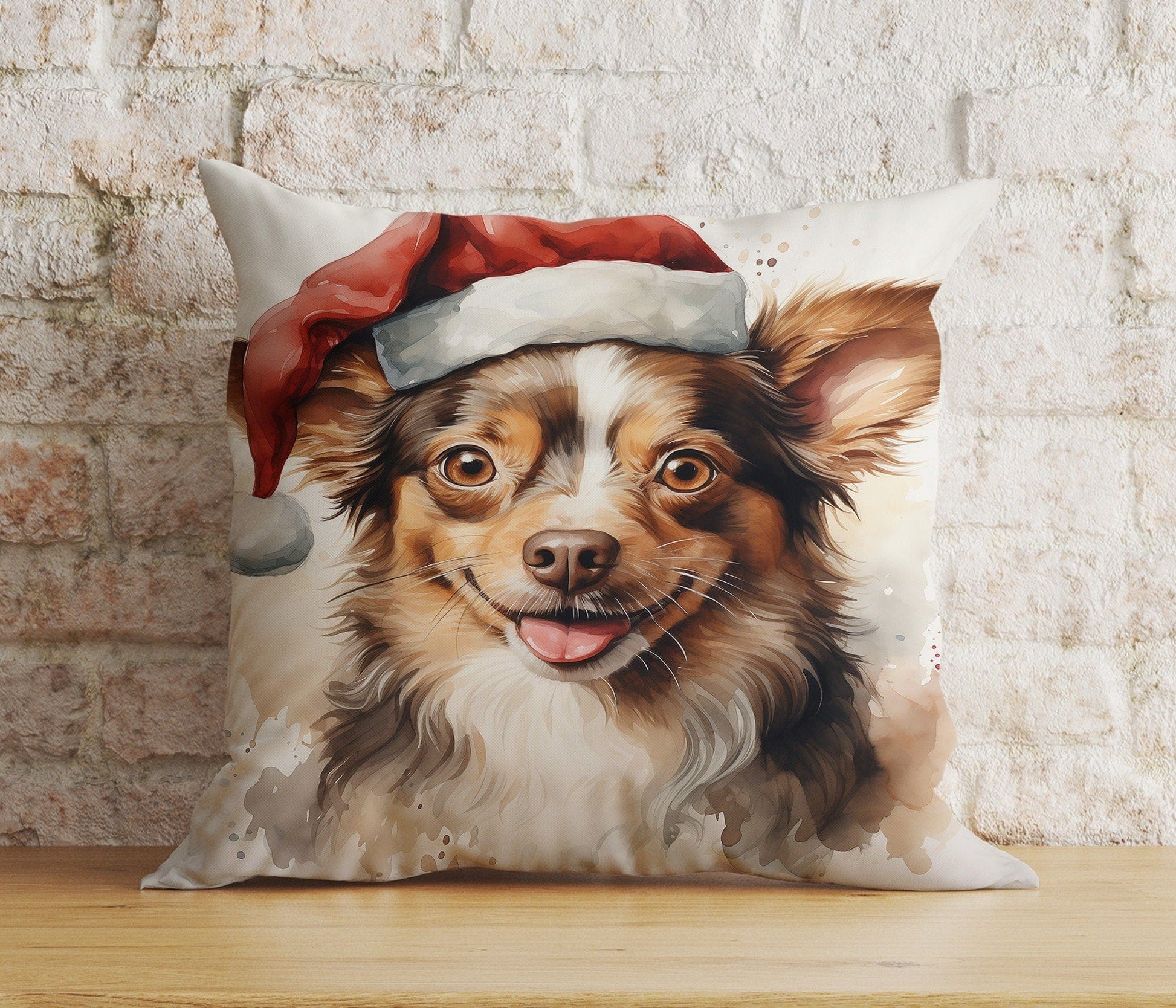 Onay 8 / 12 x 12 inch (30 x 30 cm) Double Side Christmas Cute Animal Cute Pets Santa Hats Cushion Covers
