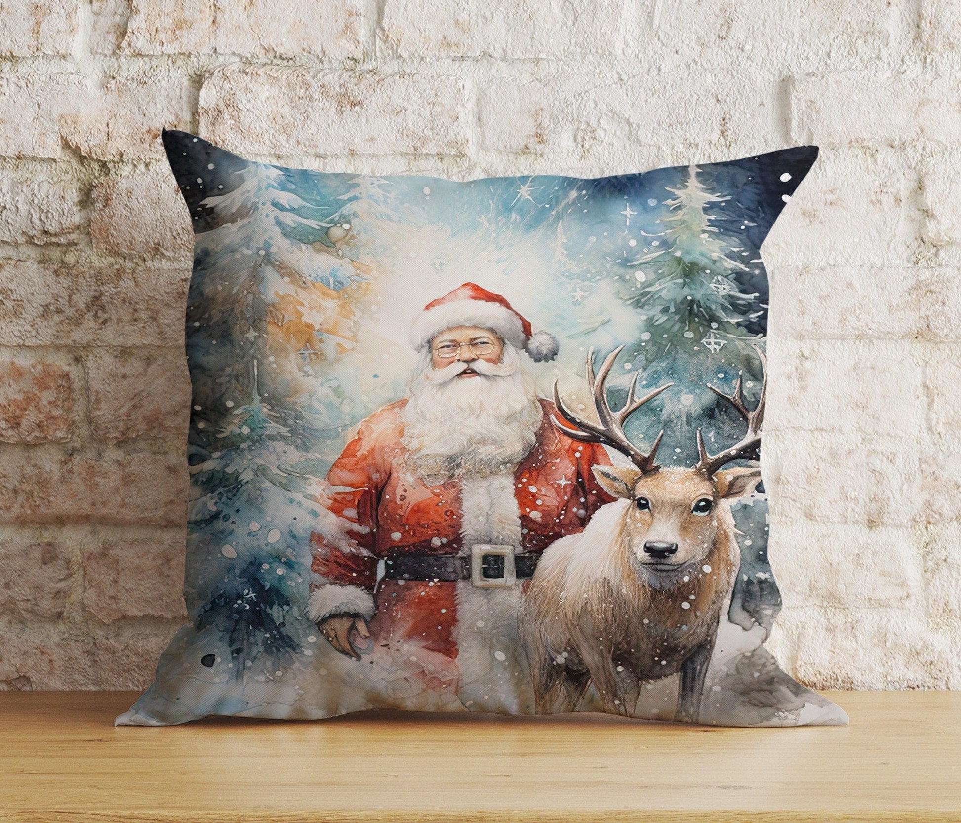 Onay 7 / 12 x 12 inch (30 x 30 cm) Double Side Christmas Cute Animal Cute Pets Santa Hats Cushion Covers
