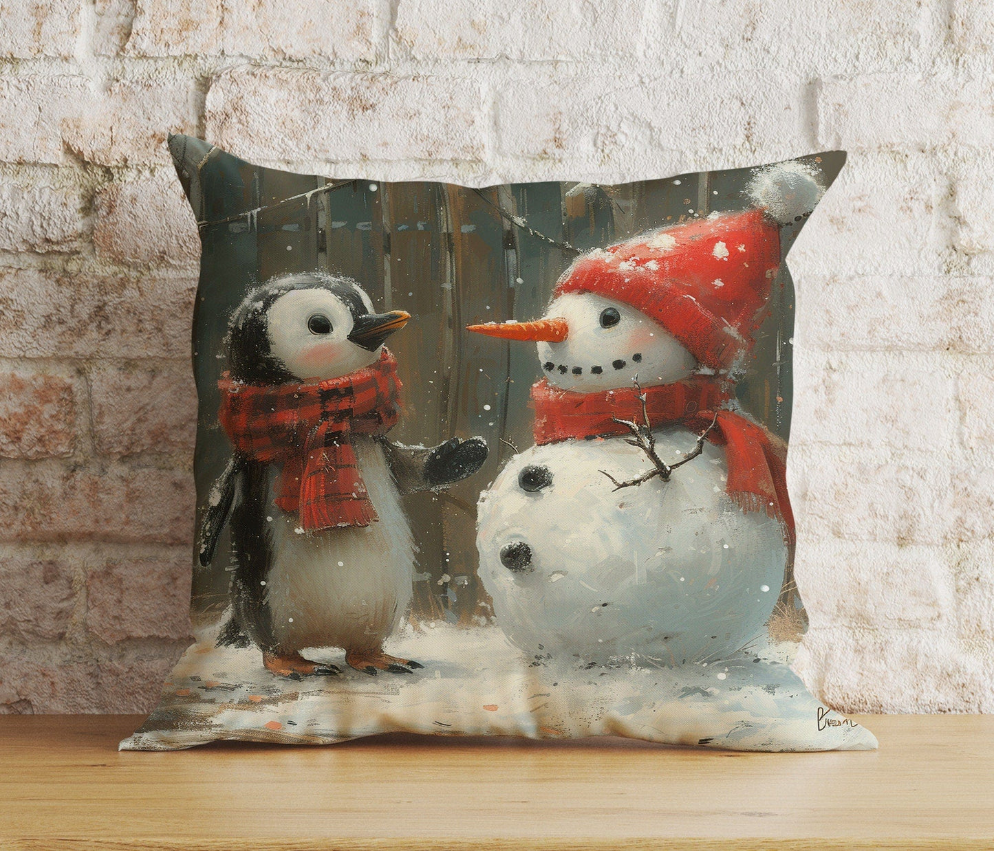 Onay 5 / 12 x 12 inch (30 x 30 cm) Double Side Christmas Cute Animal Cute Pets Santa Hats Cushion Covers