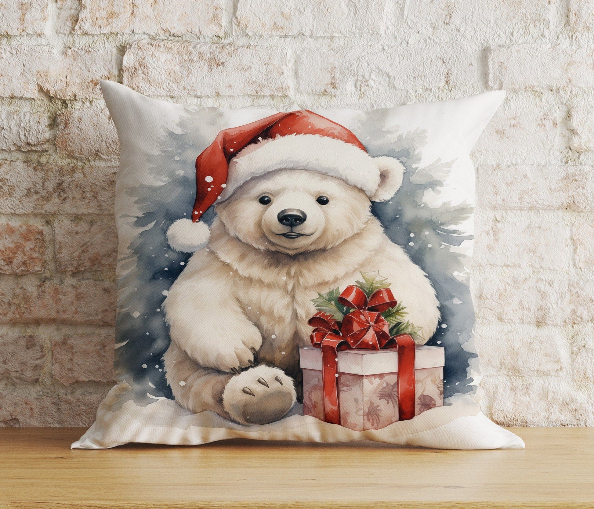 Onay 4 / 12 x 12 inch (30 x 30 cm) Double Side Christmas Cute Animal Cute Pets Santa Hats Cushion Covers
