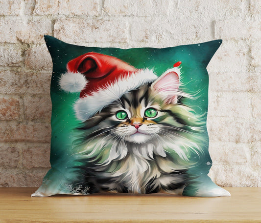 Onay 1 / 12 x 12 inch (30 x 30 cm) Double Side Christmas Cute Animal Cute Pets Santa Hats Cushion Covers