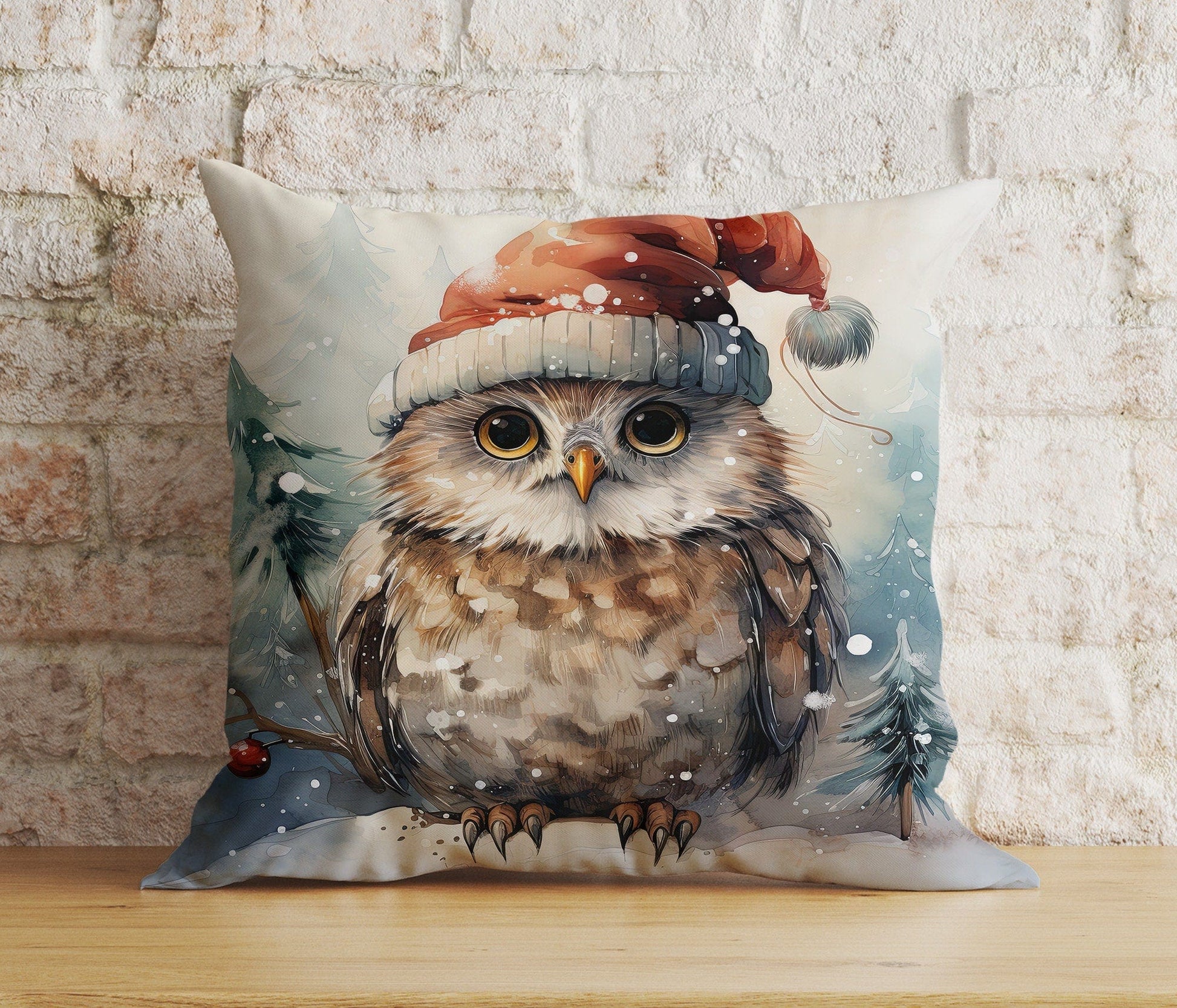 Onay 9 / 12 x 12 inch (30 x 30 cm) Double Side Christmas Cute Animals Santa Hats Festive Cushion Covers