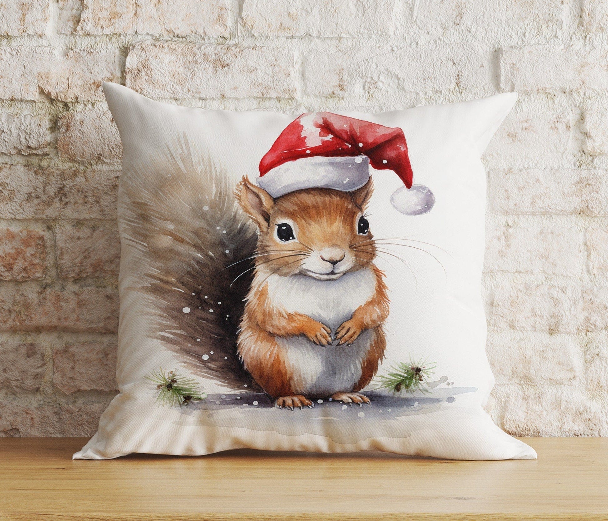 Onay 7 / 12 x 12 inch (30 x 30 cm) Double Side Christmas Cute Animals Santa Hats Festive Cushion Covers