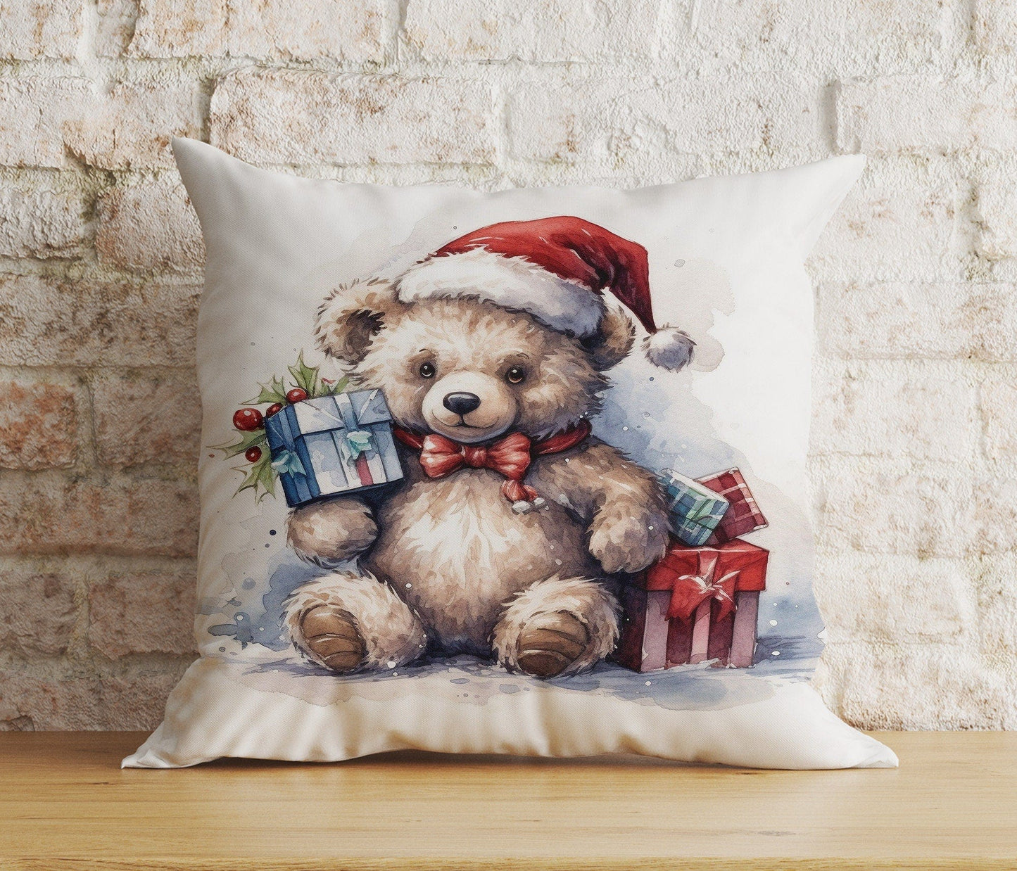 Onay 4 / 12 x 12 inch (30 x 30 cm) Double Side Christmas Cute Animals Santa Hats Festive Cushion Covers