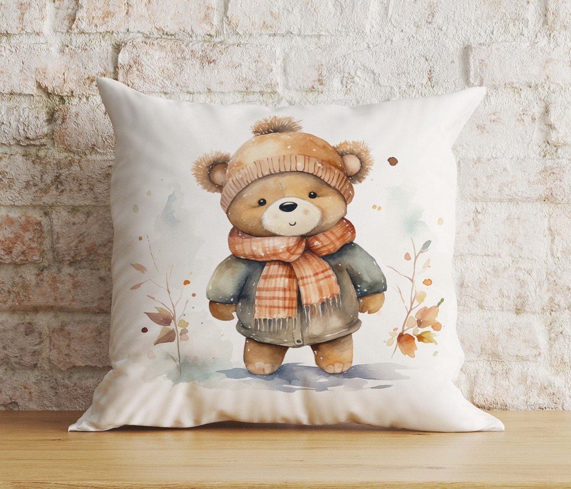 Onay 7 / 12 x 12 inch (30 x 30 cm) Double Side Christmas Cute Bear Penguins Cat Xmas Winter Cushion Cover