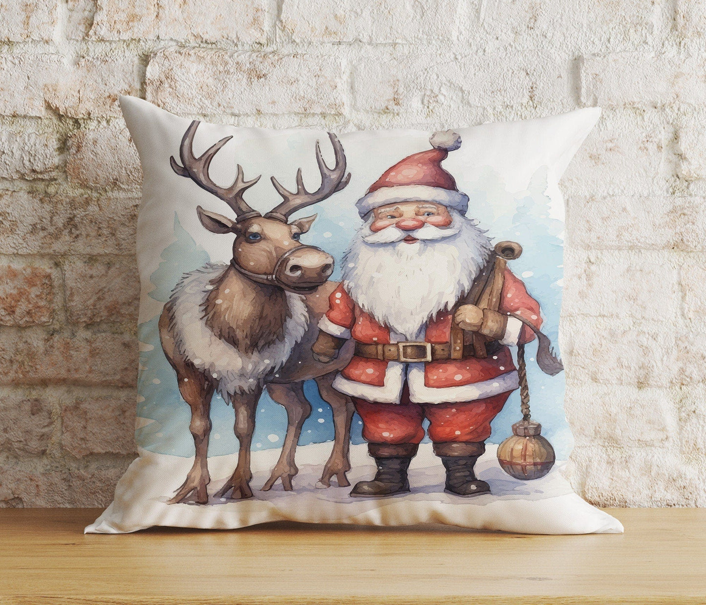 Onay 6 / 12 x 12 inch (30 x 30 cm) Double Side Christmas Cute Bear Penguins Cat Xmas Winter Cushion Cover