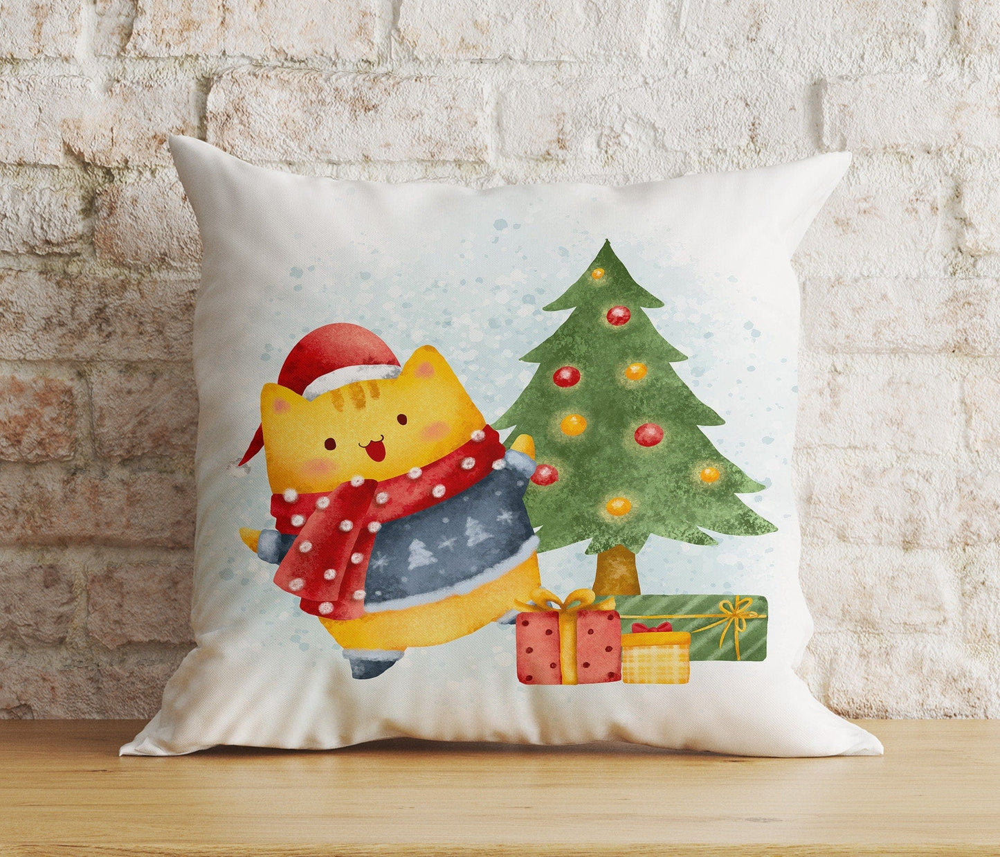 Onay 4 / 12 x 12 inch (30 x 30 cm) Double Side Christmas Cute Bear Penguins Cat Xmas Winter Cushion Cover