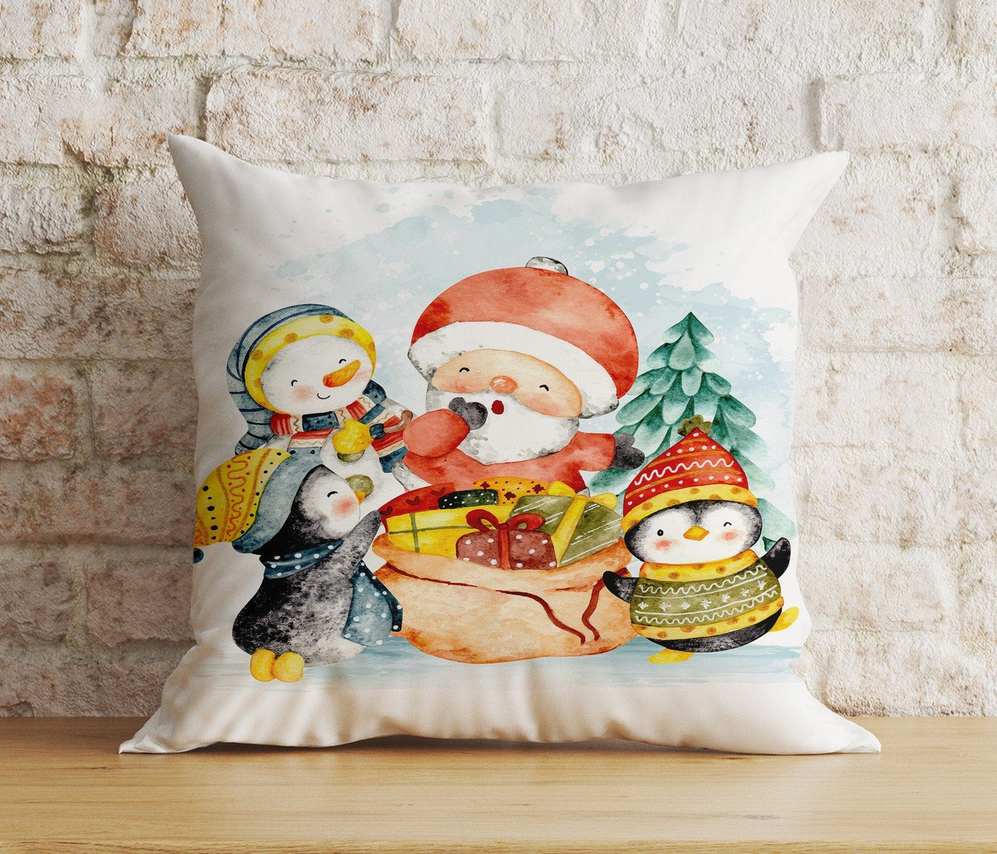 Onay 1 / 12 x 12 inch (30 x 30 cm) Double Side Christmas Cute Bear Penguins Cat Xmas Winter Cushion Cover