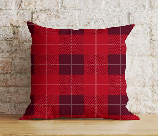 Onay 1 / 12 x 12 inch (30 x 30 cm) Double Side Christmas Festive Red and White Buffalo Plaid Cushion Covers