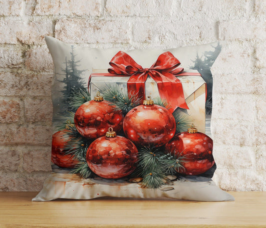 Onay 1 / 12 x 12 inch (30 x 30 cm) Double Side Christmas Horse Gift Box and Santa's Sleigh Cushion Cover
