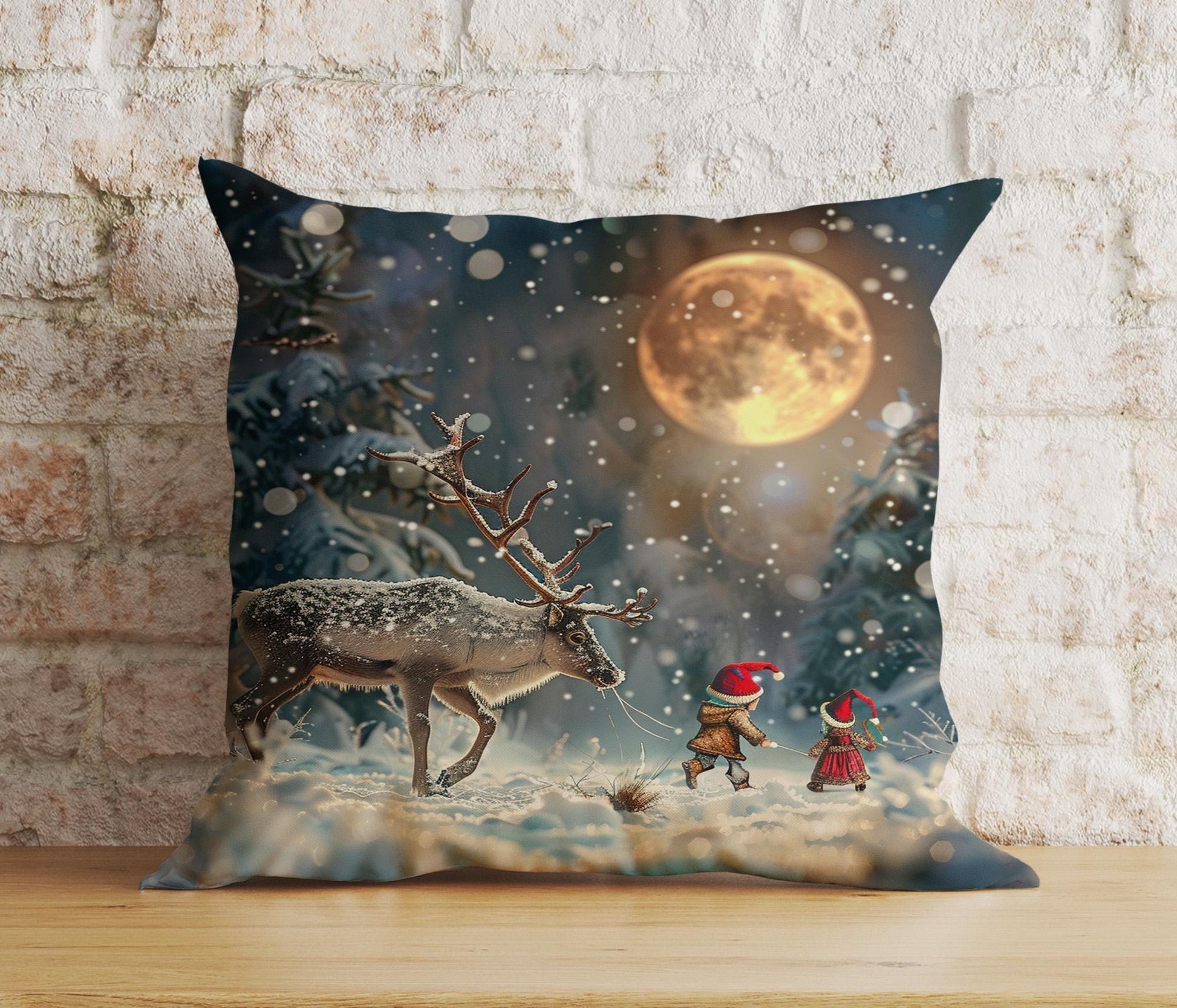 Onay 9 / 12 x 12 inch (30 x 30 cm) Double Side Christmas Pine Tree Scenic Festive Snowy Cushion Covers