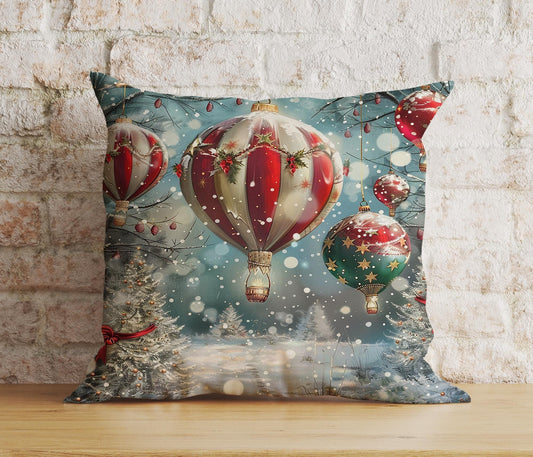 Onay 1 / 12 x 12 inch (30 x 30 cm) Double Side Christmas Pine Tree Scenic Festive Snowy Cushion Covers