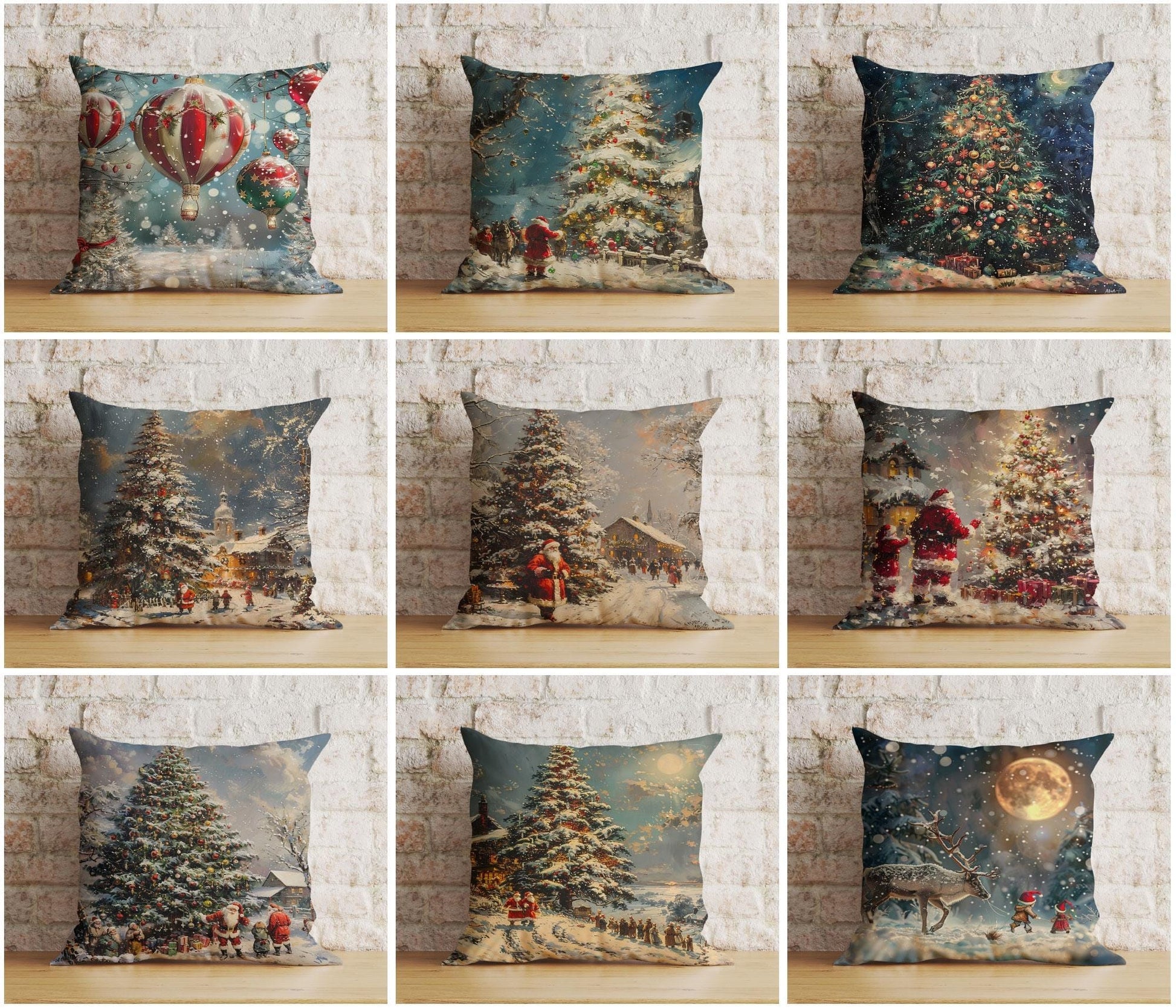 Onay Christmas Pine Tree Scenic Festive Snowy Cushion Covers