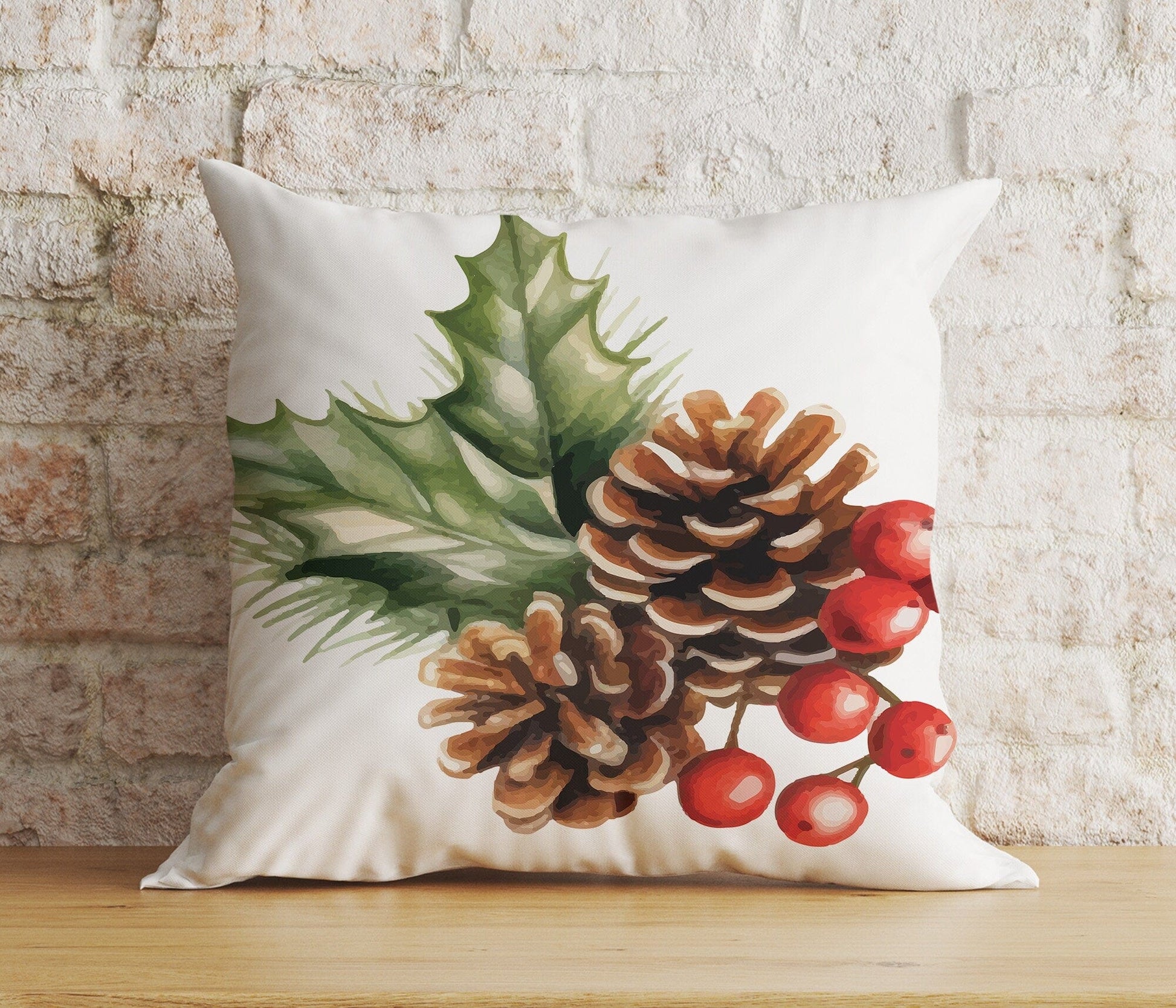 Onay 8 / 12 x 12 inch (30 x 30 cm) Double Side Christmas Pinecone Woodland Pine Tree Xmas Cushion Covers