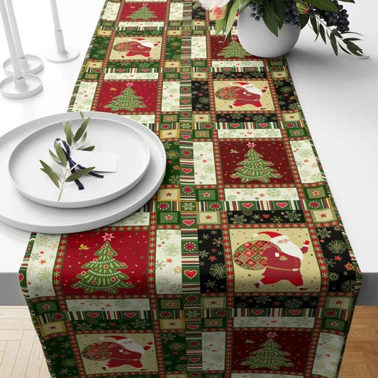 Onay 1 / 12 x 46 inch (30 x 120 cm) Christmas Plaid Xmas Holiday Decors Table Runner
