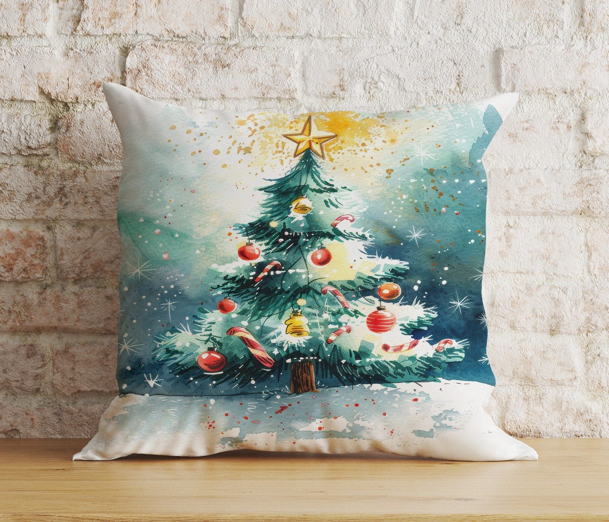 Onay 9 / 12 x 12 inch (30 x 30 cm) Double Side Christmas Santa & Kids Snowman Reindeer Print Cushion Covers