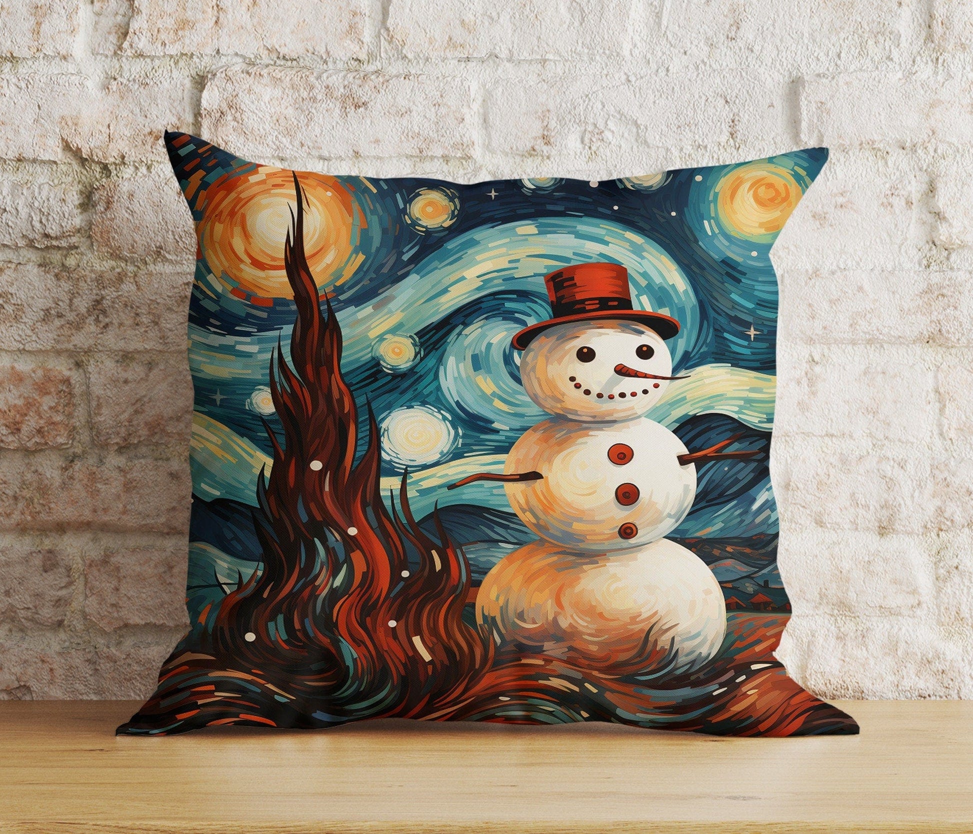 Onay 7 / 12 x 12 inch (30 x 30 cm) Double Side Christmas Santa & Kids Snowman Reindeer Print Cushion Covers